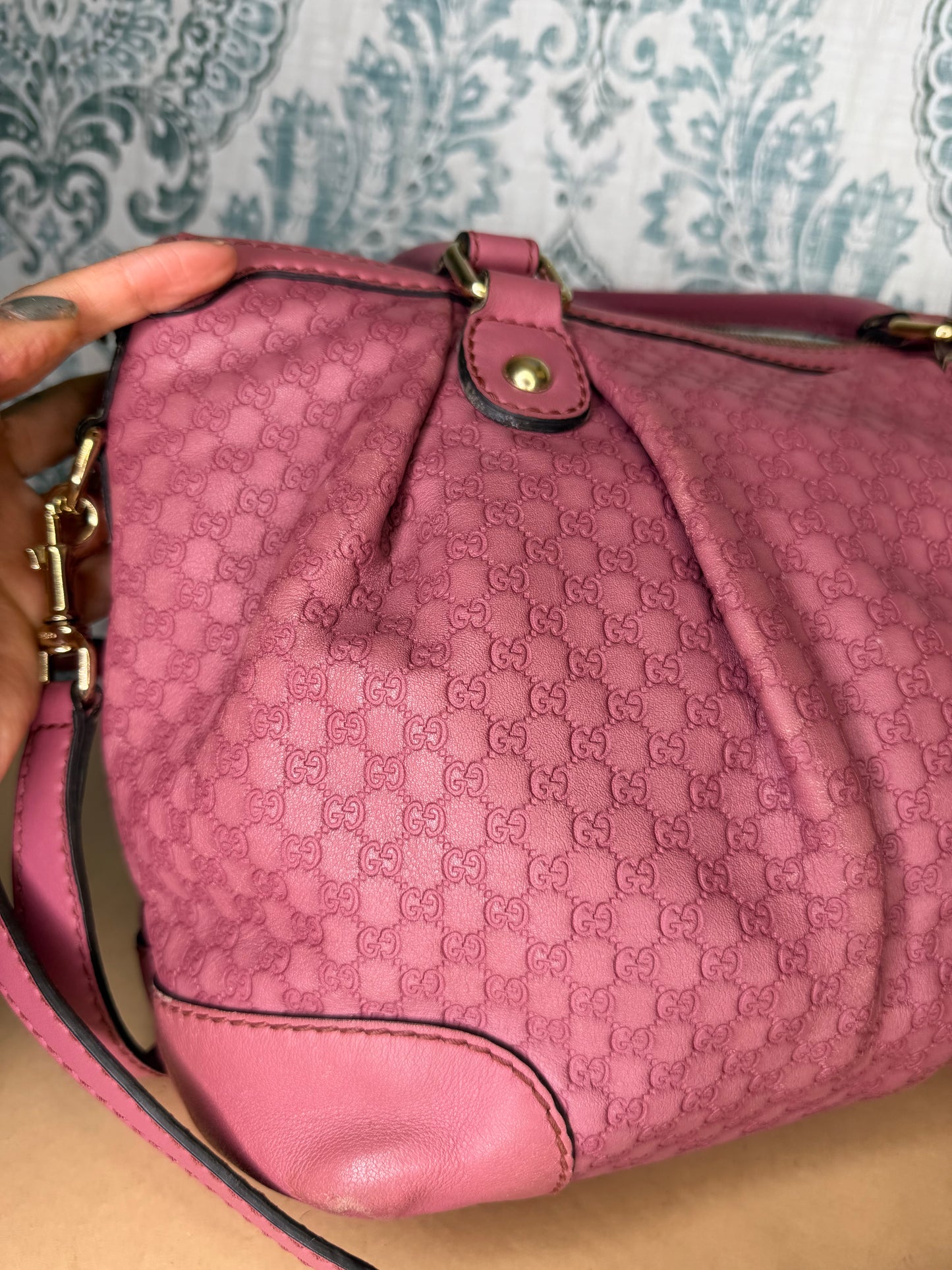 Gucci Pink Micro Guccissima Medium Sukey