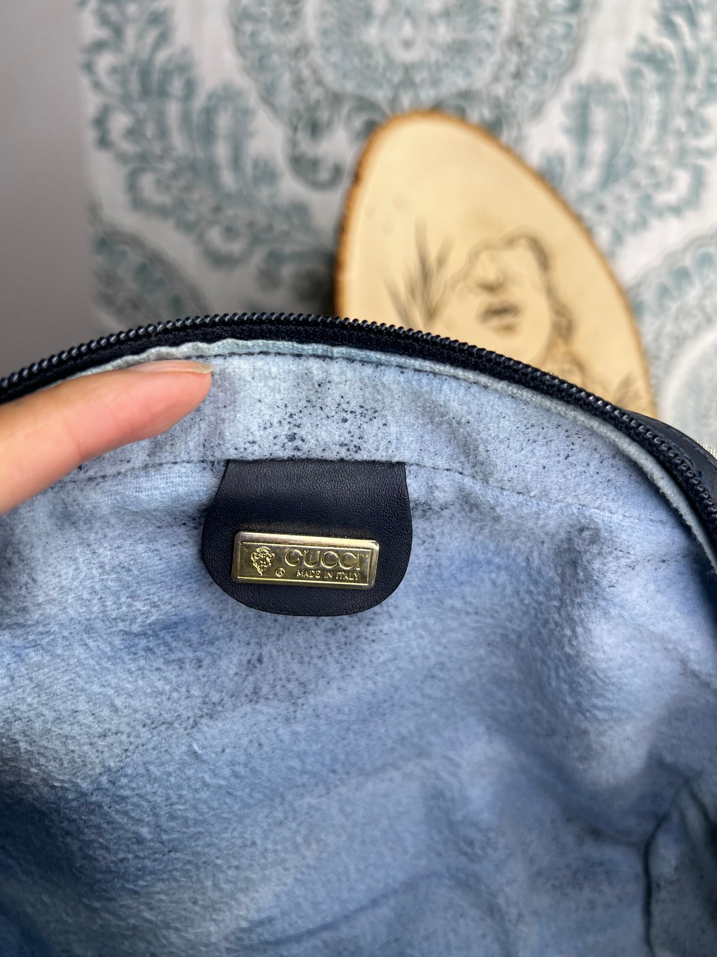 Micro Gucci Navy Vintage Clutch
