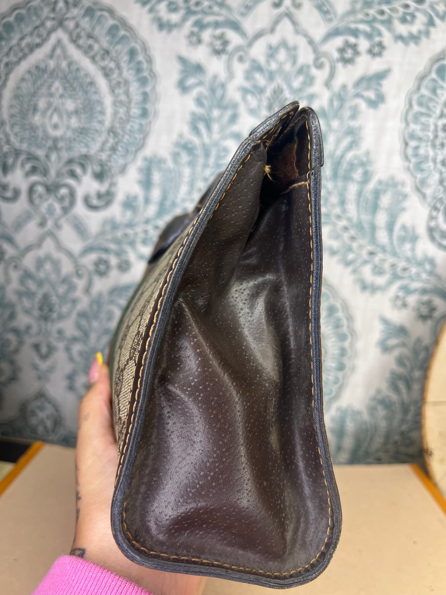 Gucci Parfum Supreme Brown Sherry Line Clutch