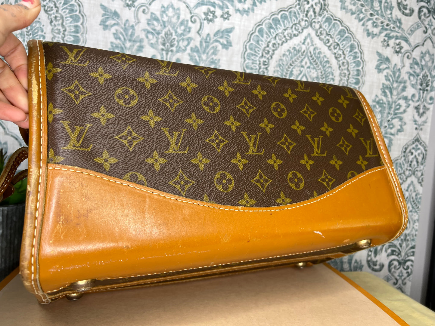 Louis Vuitton French Company Vintage Train Case / Cosmetic Case