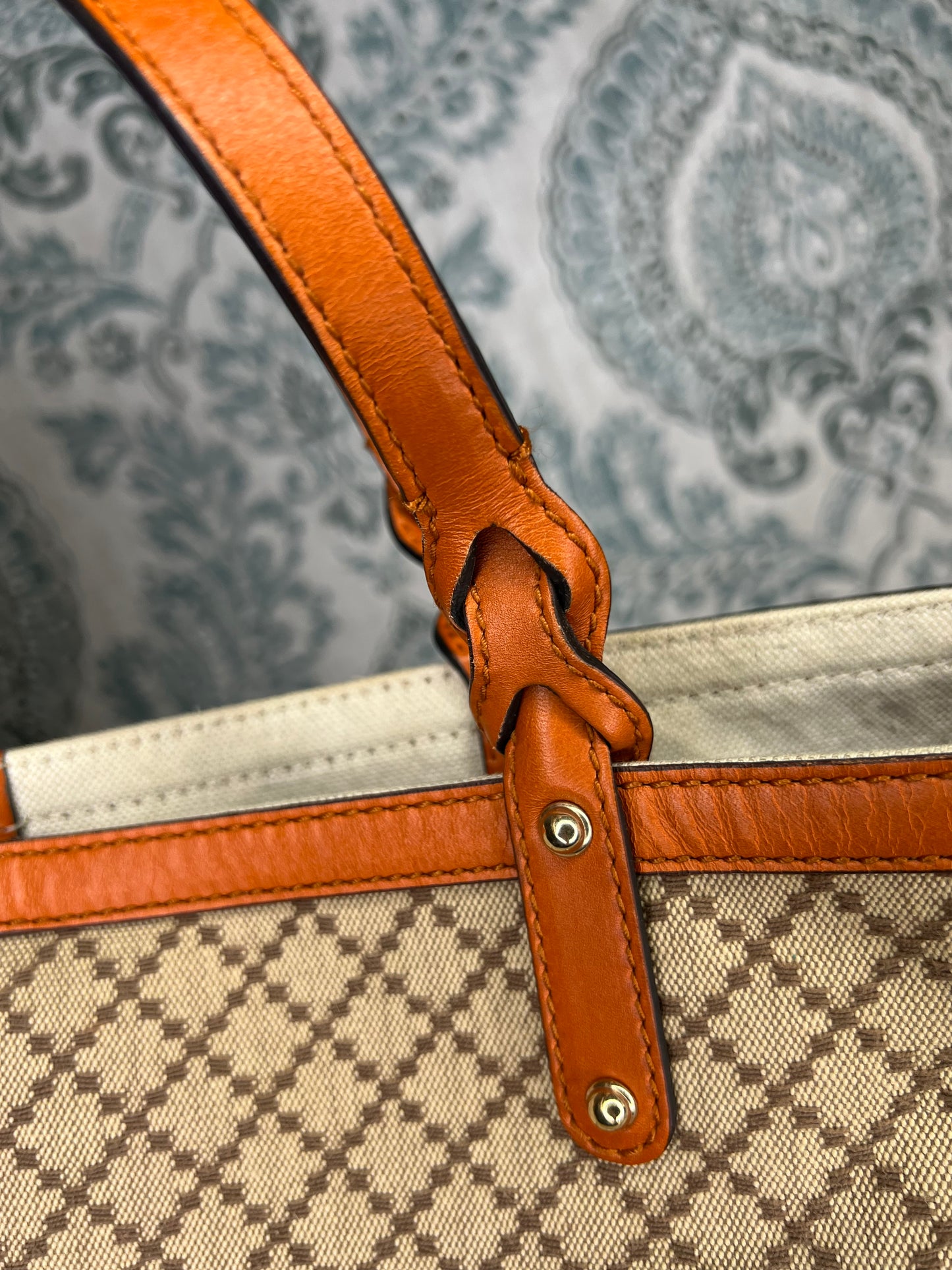 Gucci Diamante Orange Medium Tote with Pouch
