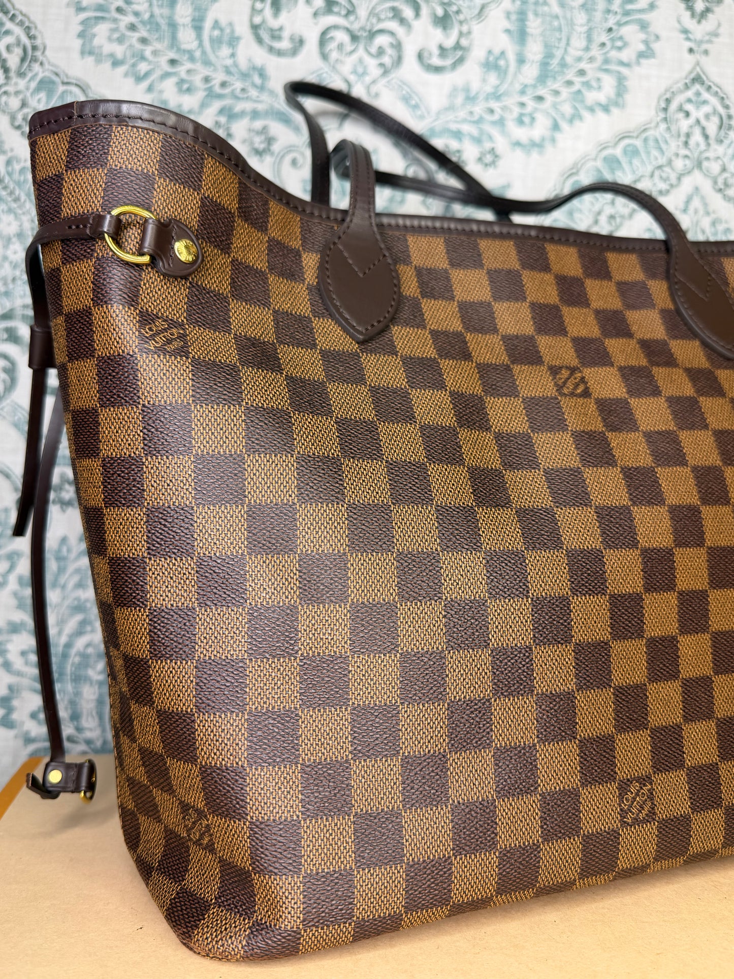 Louis Vuitton Damier Ebene Neverfull MM Rose Ballerine
