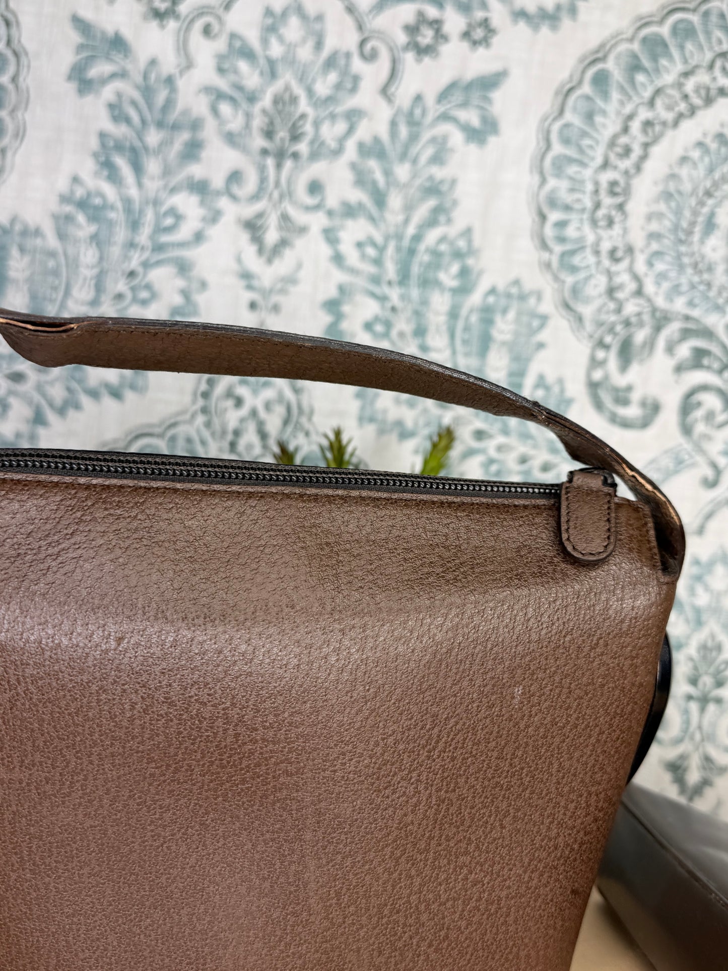 Gucci Vintage Brown Handbag with Pouch