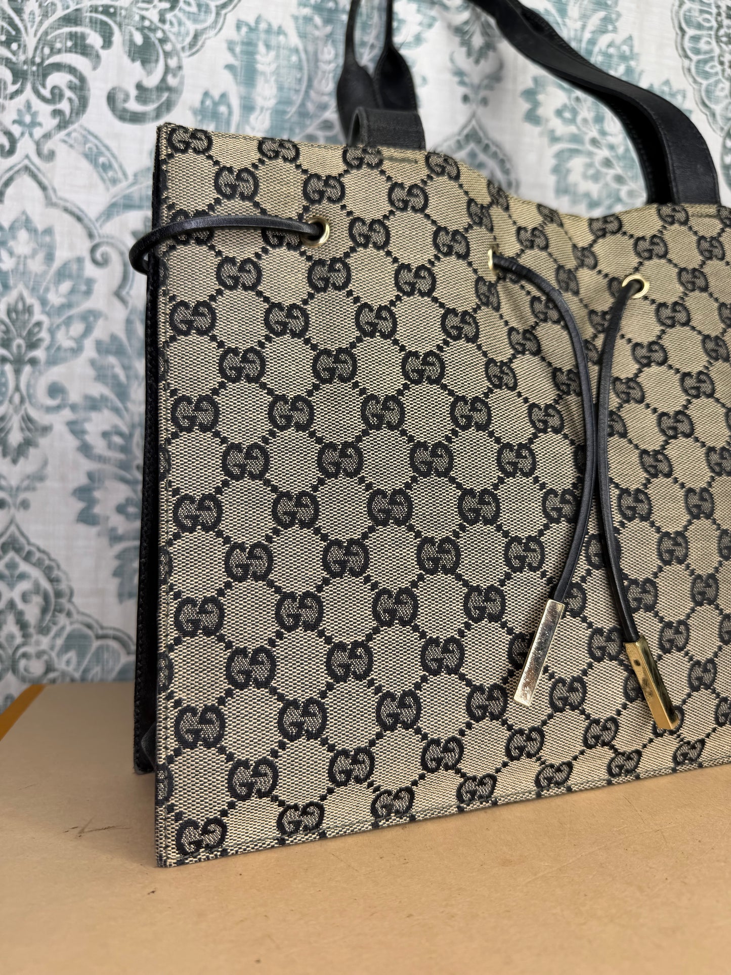 Gucci Black Canvas GG Small Tote