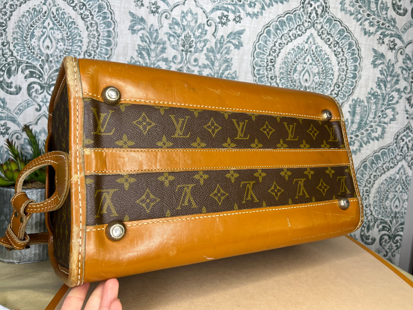 Louis Vuitton French Company Vintage Train Case / Cosmetic Case