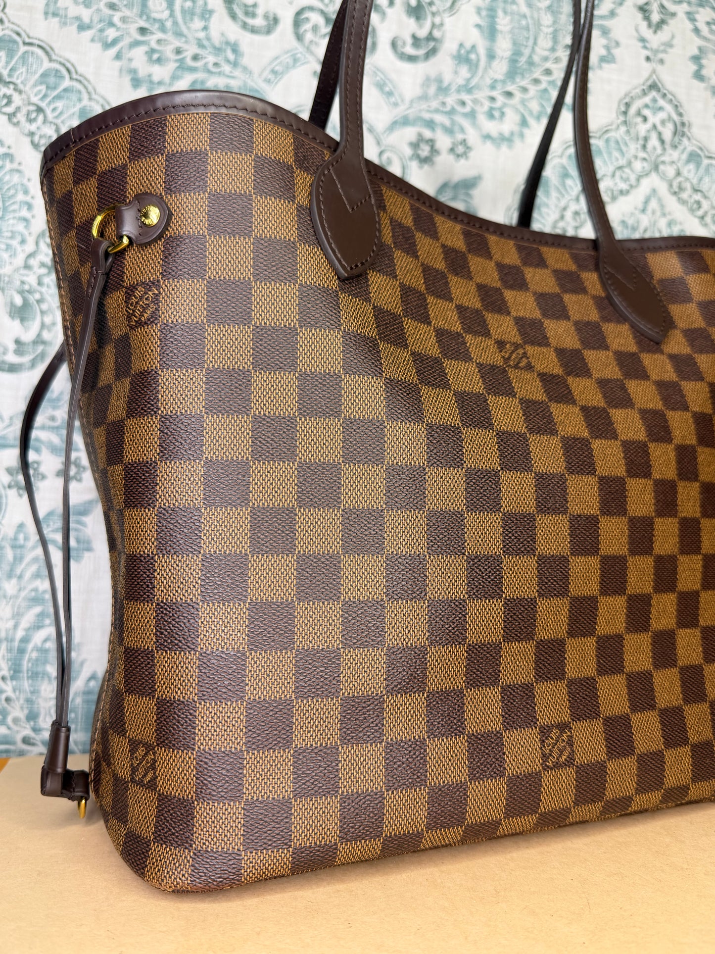 Louis Vuitton Damier Ebene Neverfull MM Rose Ballerine