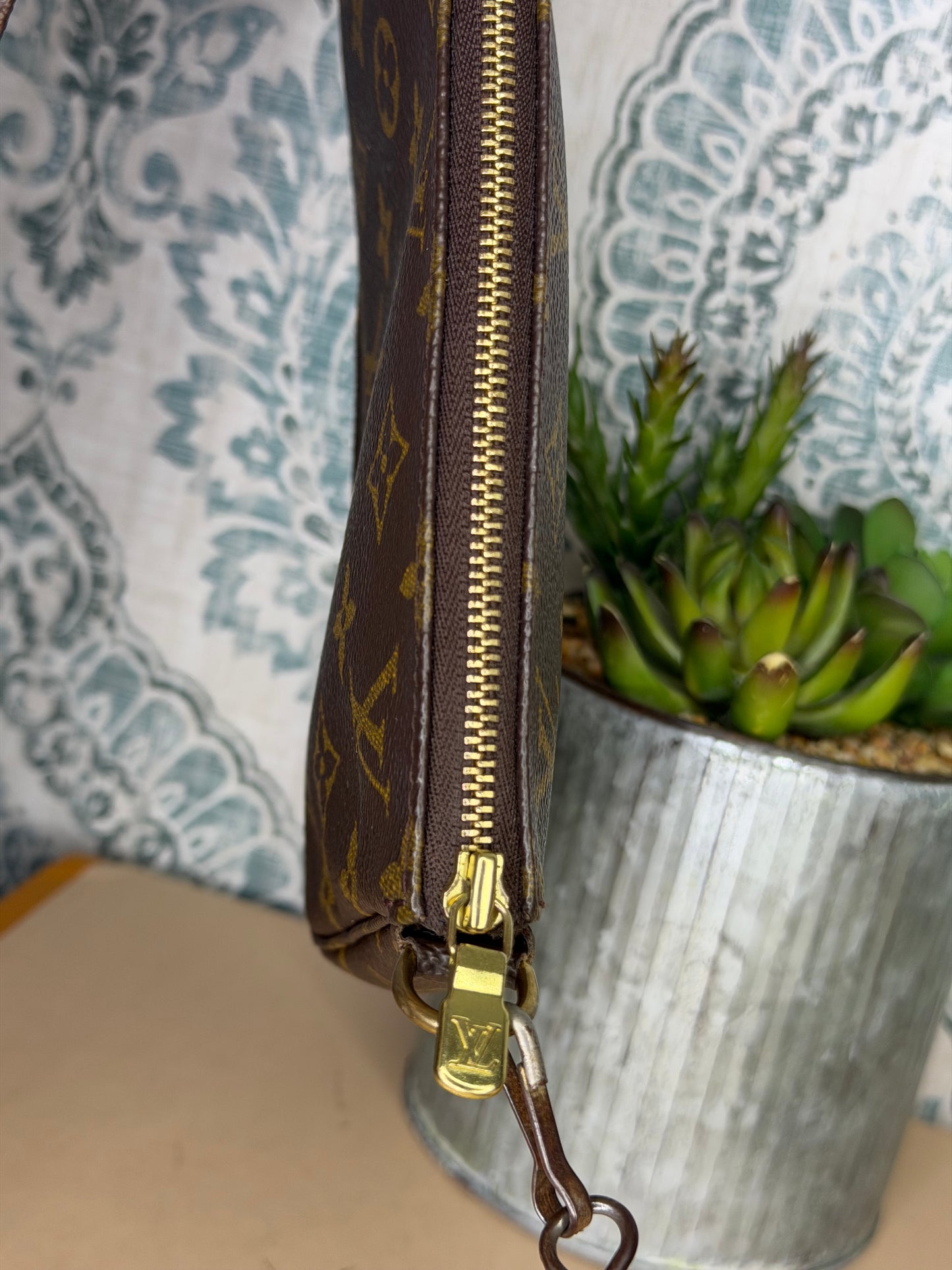 Louis Vuitton Pochette Accessories with Monogram Strap