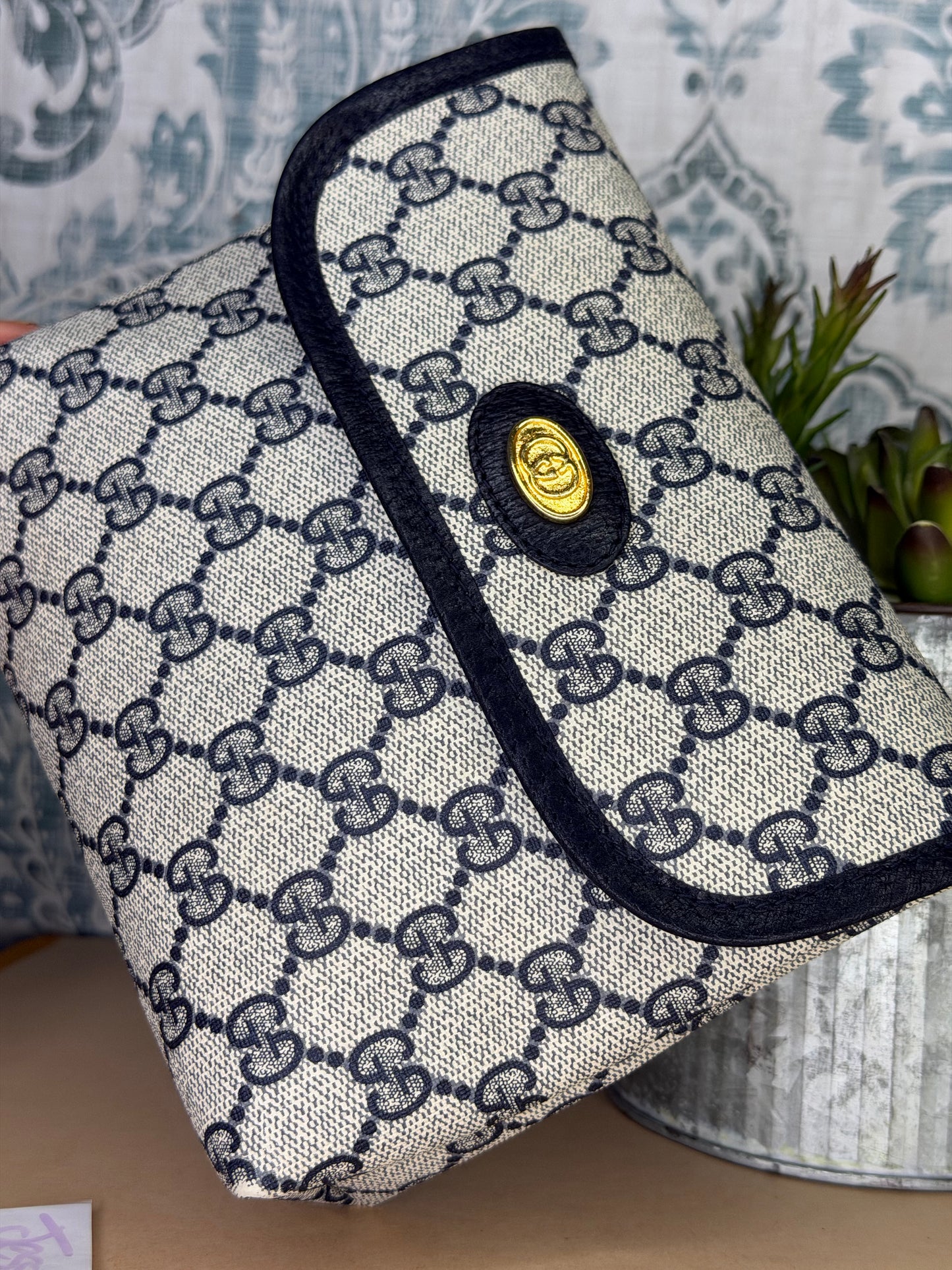 Gucci Supreme Navy Clutch