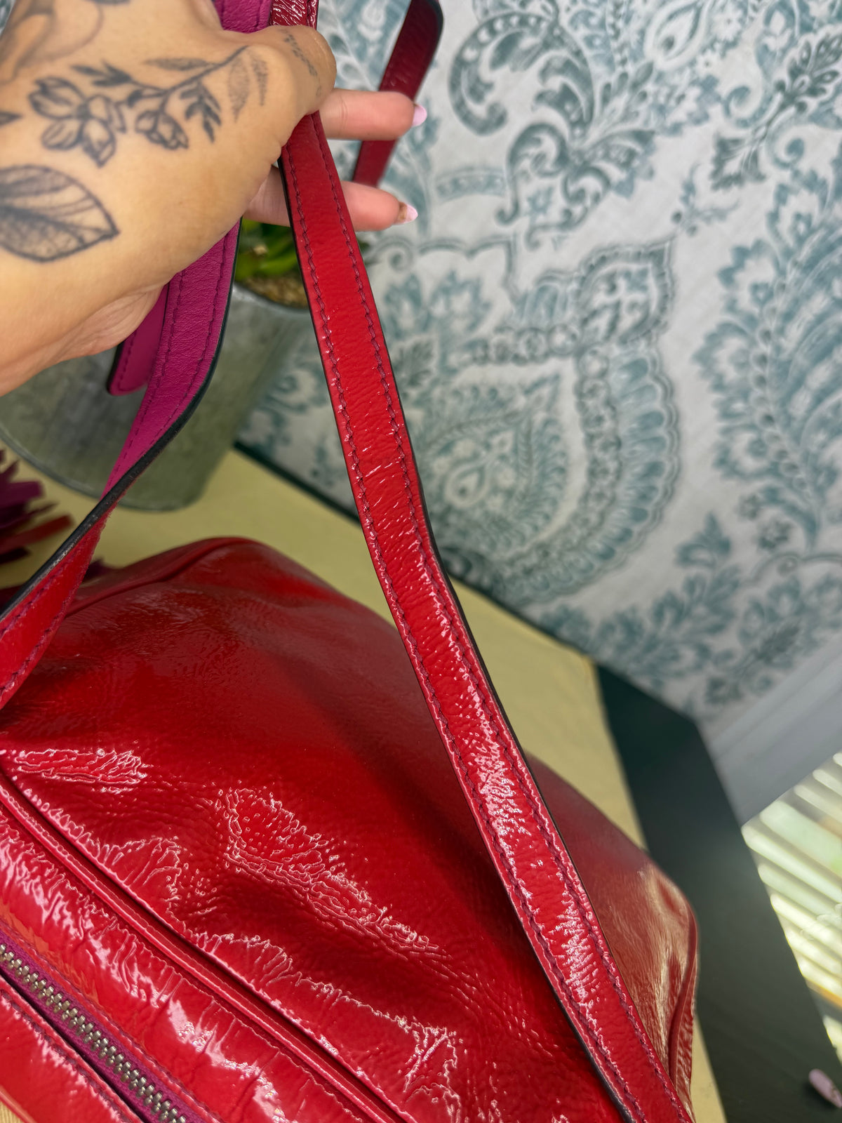 Gucci Red Soho Disco Patent Leather Crossbody