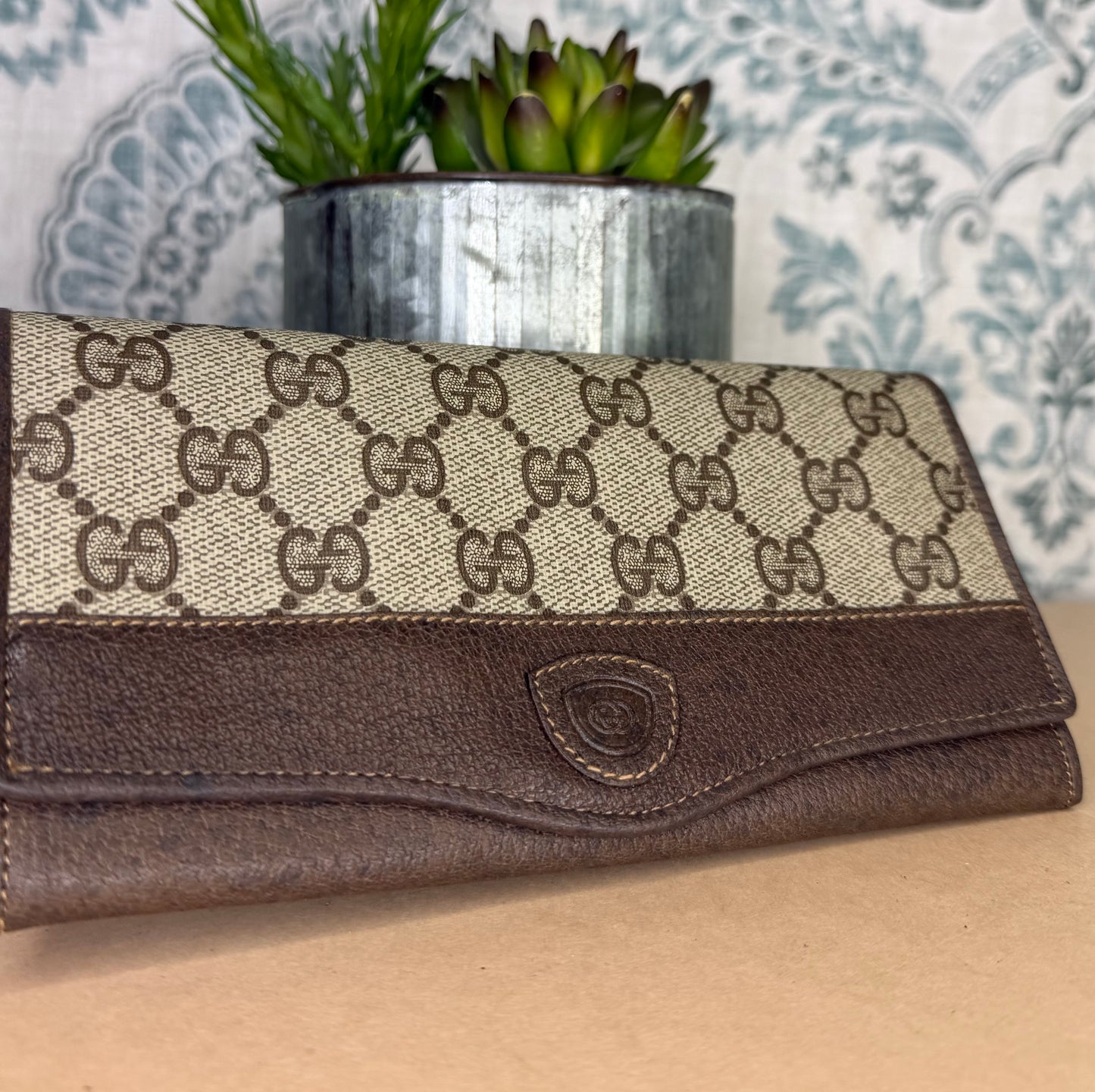 Gucci Canvas Vintage Supreme Long Wallet