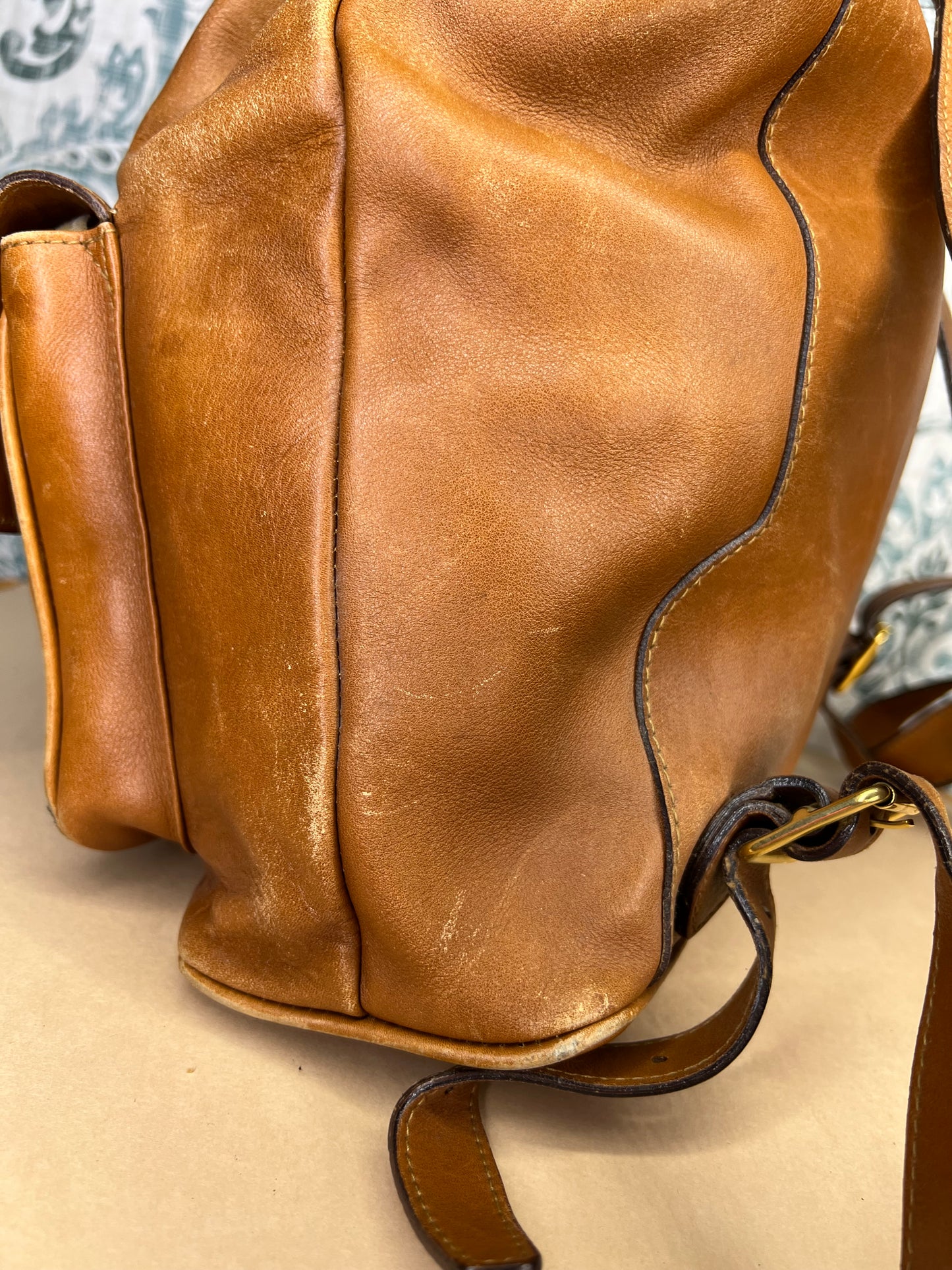 Gucci Bambo Brown Leather Backpack