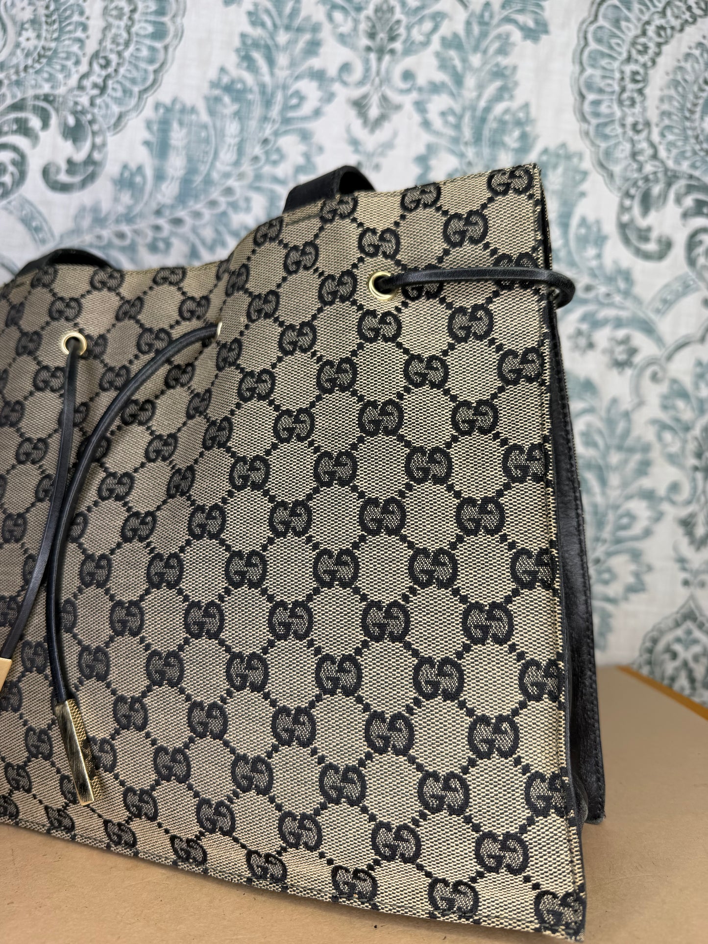 Gucci Black Canvas GG Small Tote