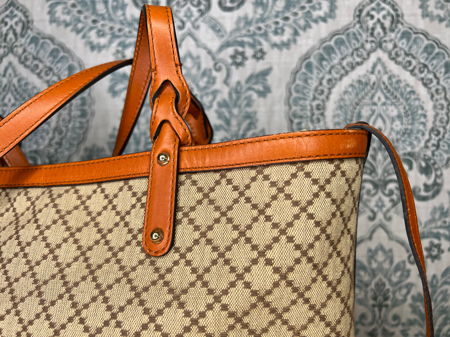 Gucci Diamante Orange Medium Tote with Pouch