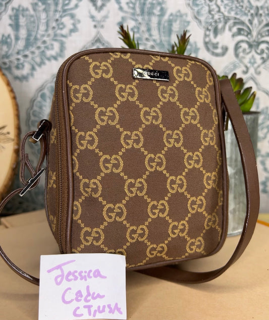 Gucci Brown Canvas Pochette