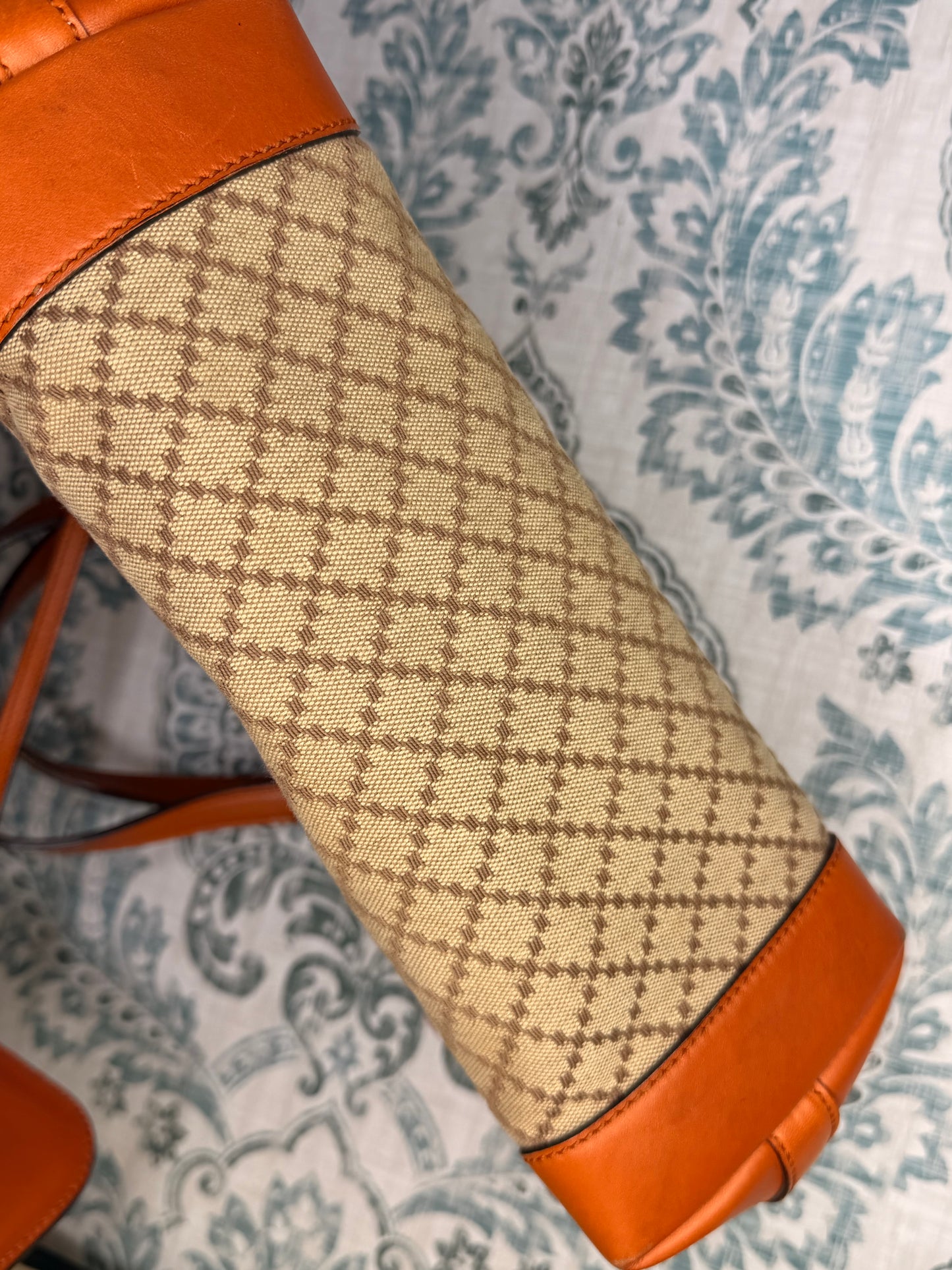 Gucci Diamante Orange Small Tote with Pouch