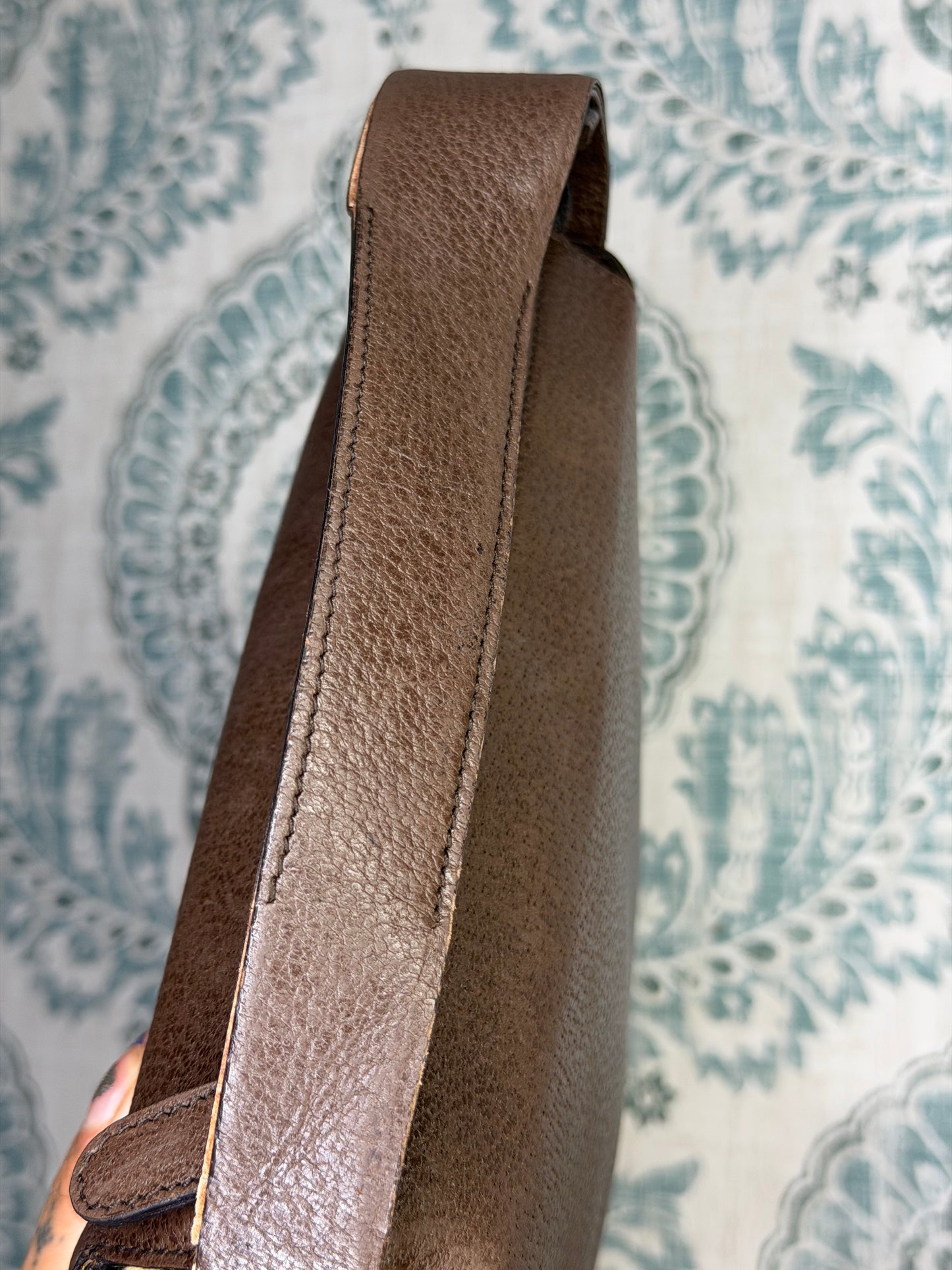 Gucci Vintage Brown Handbag with Pouch
