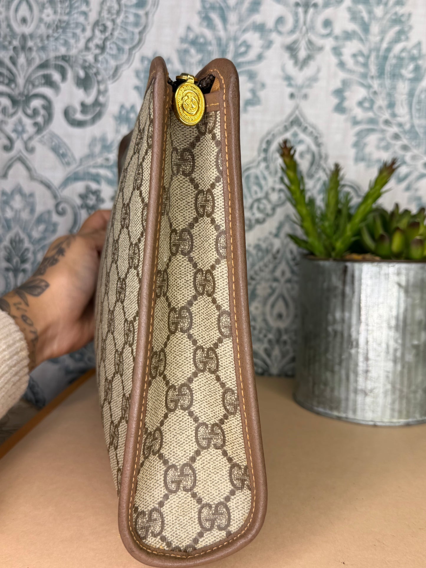 Gucci Supreme Brown Clutch