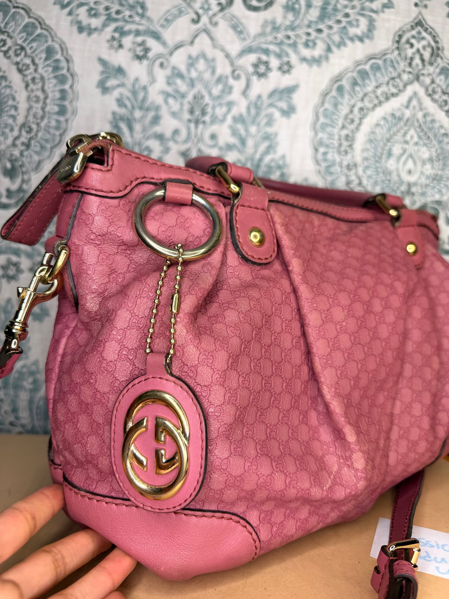 Gucci Pink Micro Guccissima Medium Sukey