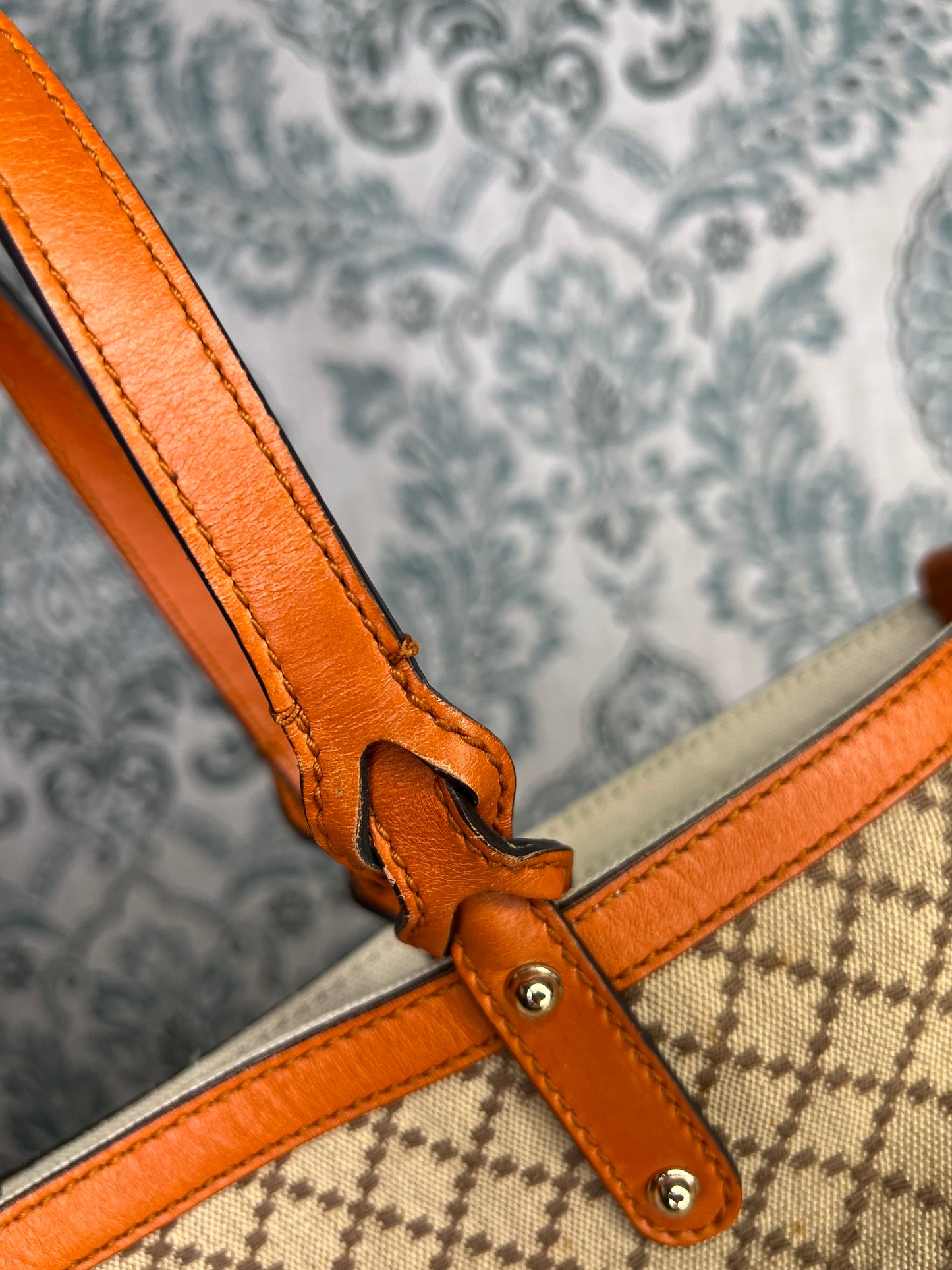 Gucci Diamante Orange Medium Tote with Pouch