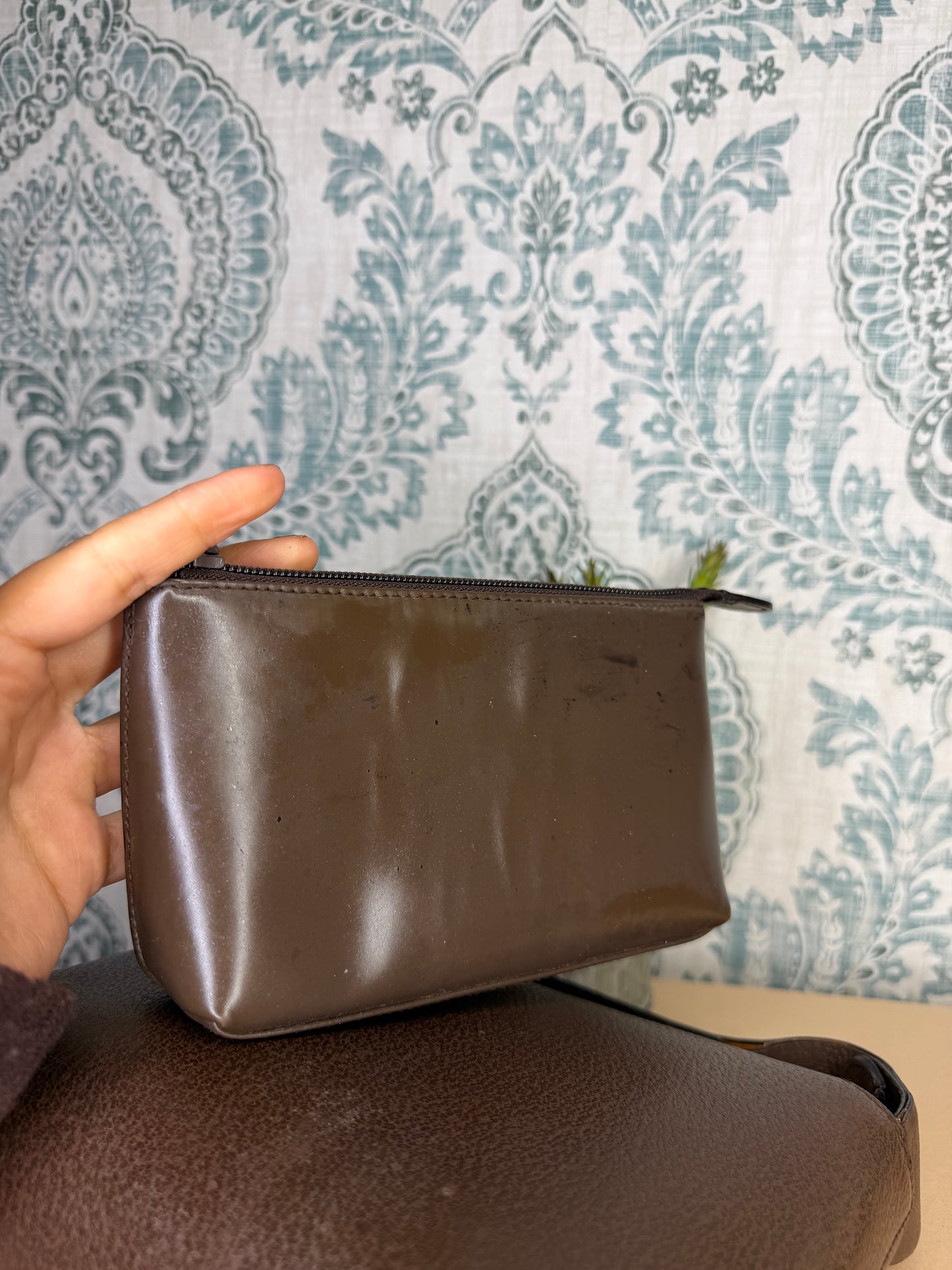 Gucci Vintage Brown Handbag with Pouch