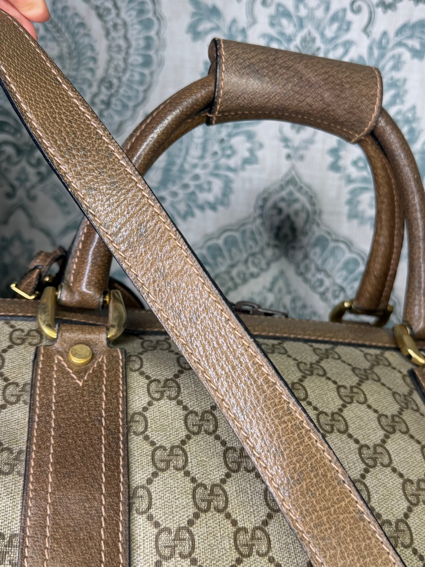 Gucci Vintage Supreme Duffle Bag with Shoulder Strap