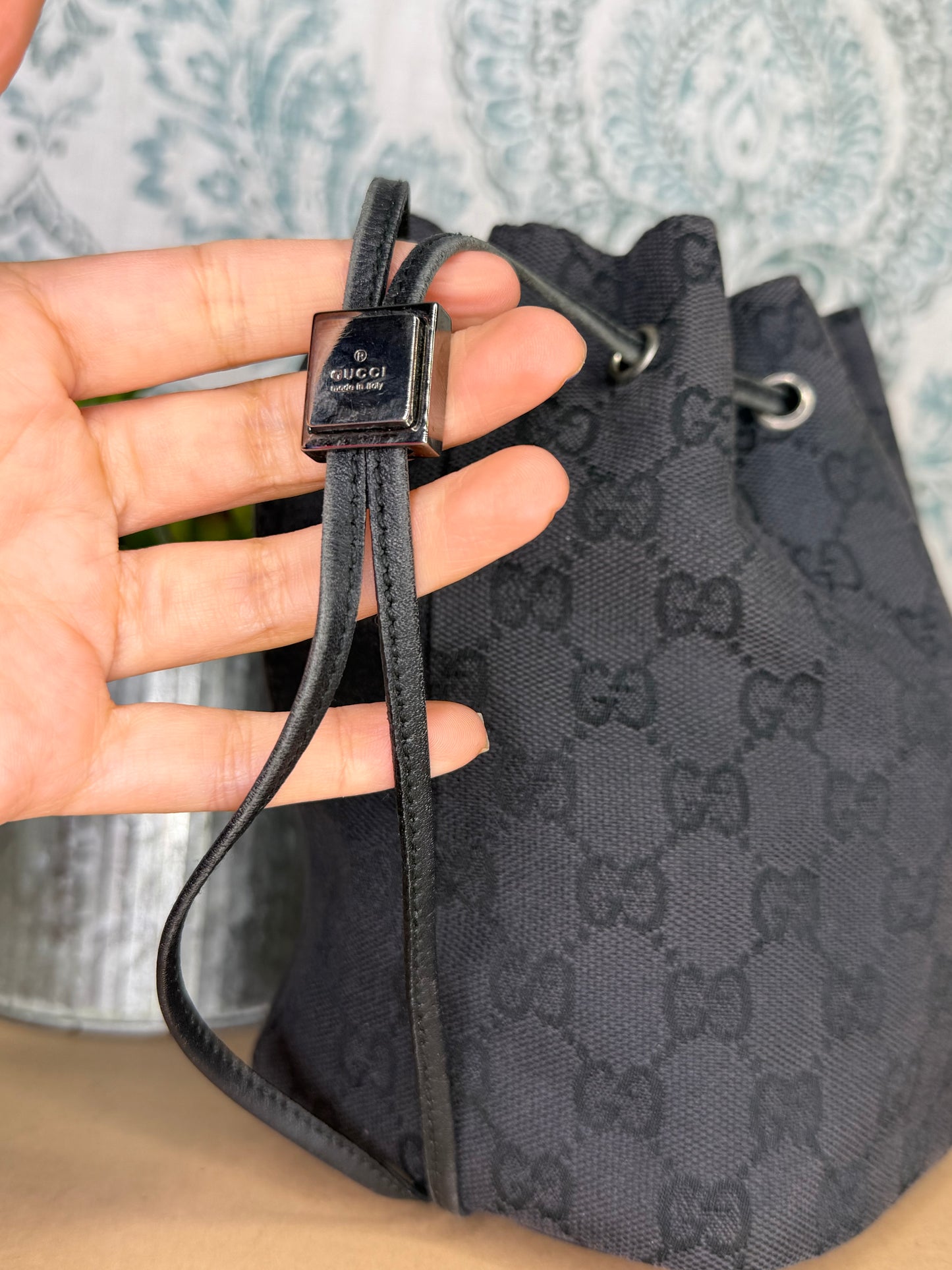 Gucci Black Drawstring Pouch
