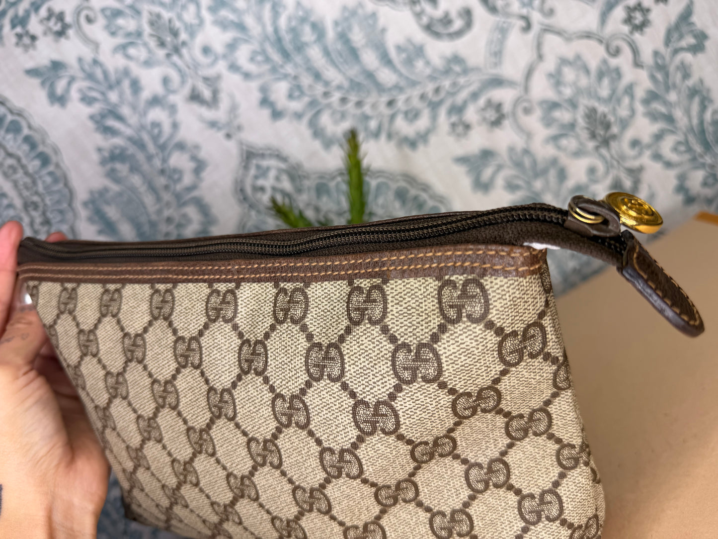 Gucci Supreme Brown Vintage Clutch / Pouch