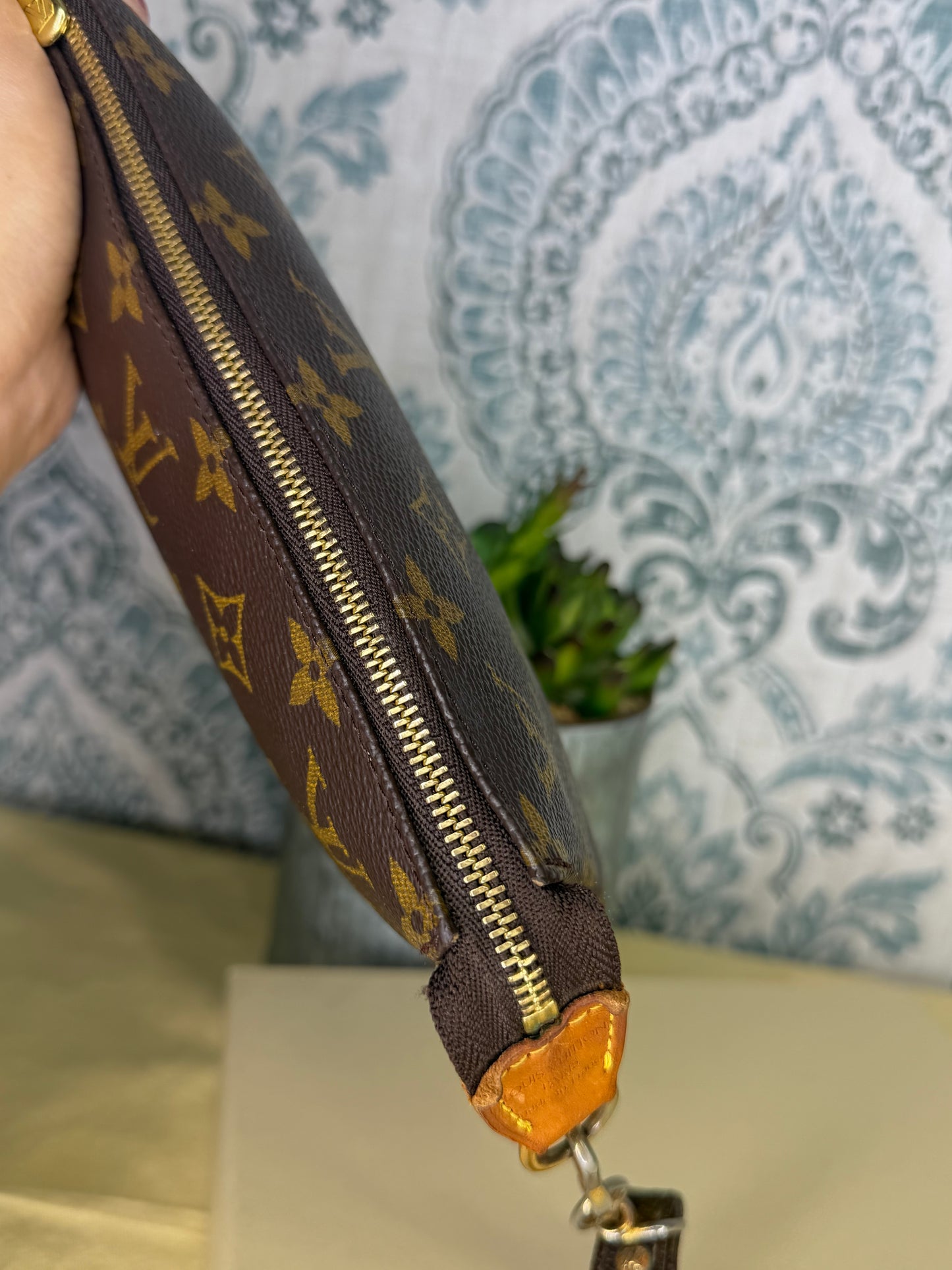 Louis Vuitton Pochette Accessories with Monogram Strap