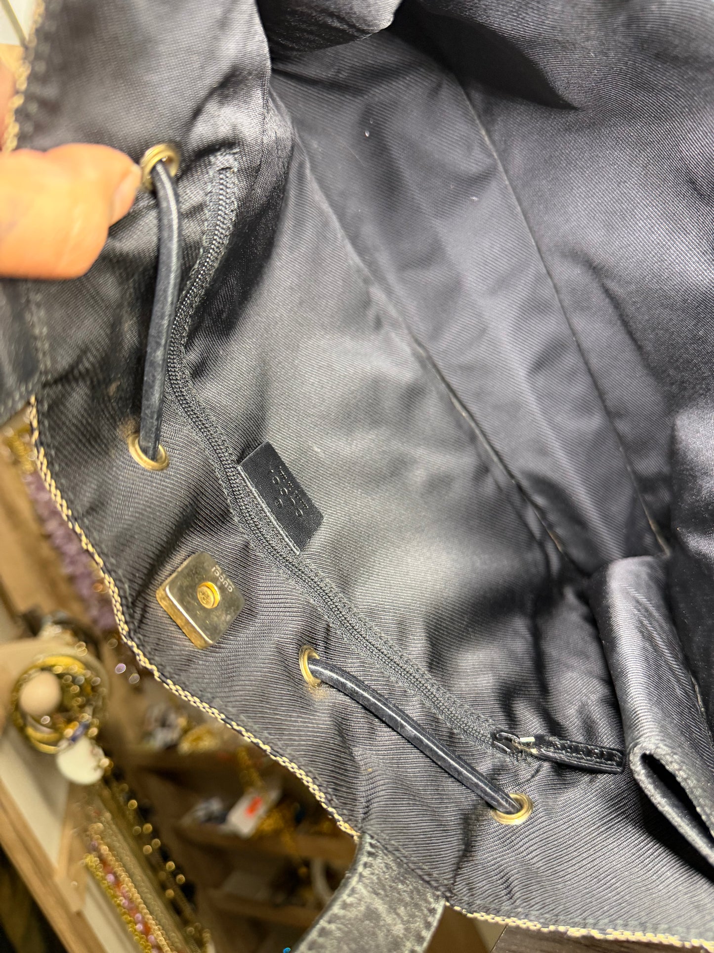 Gucci Black Canvas GG Small Tote