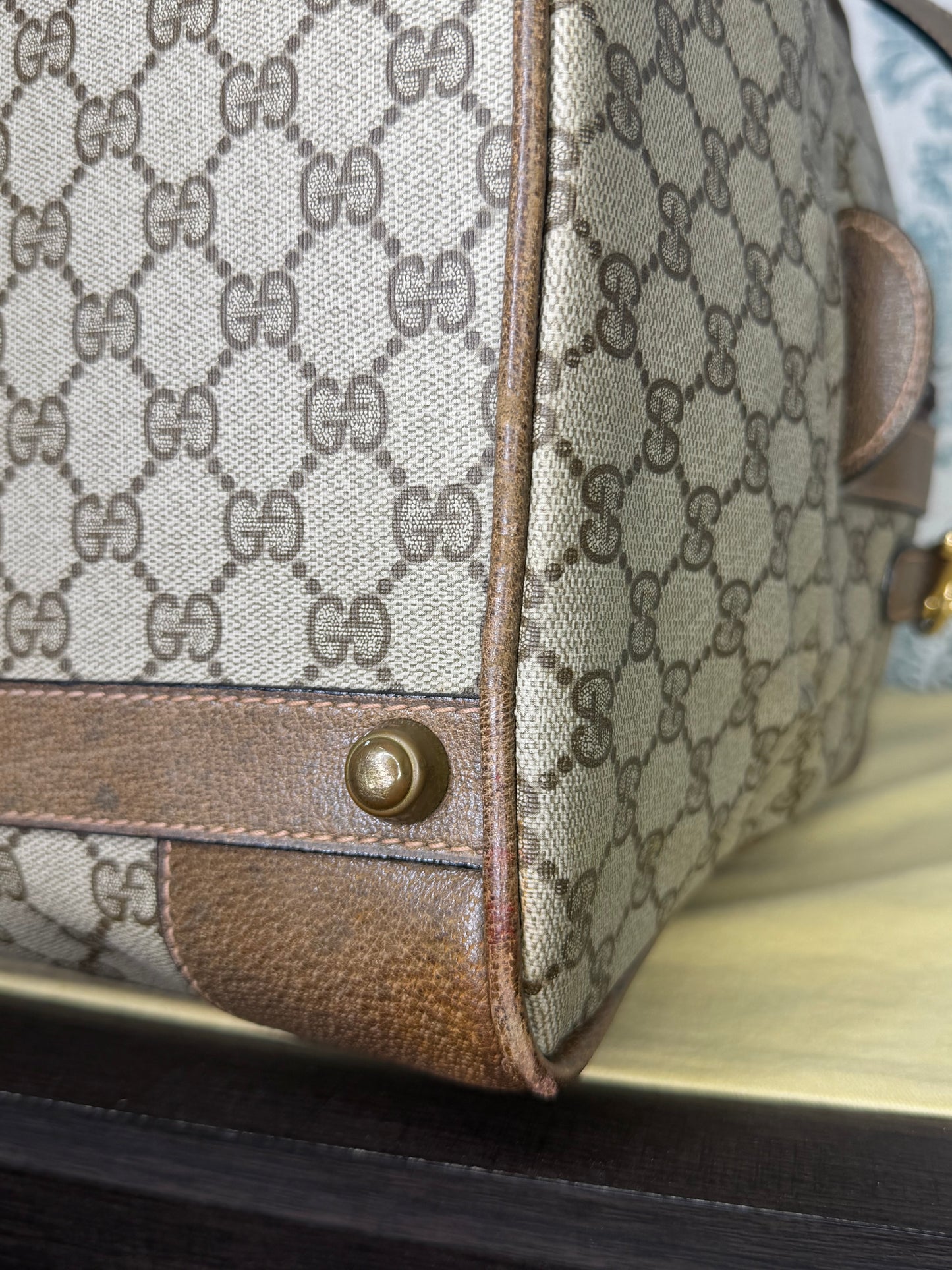Gucci Vintage Supreme Duffle Bag with Shoulder Strap