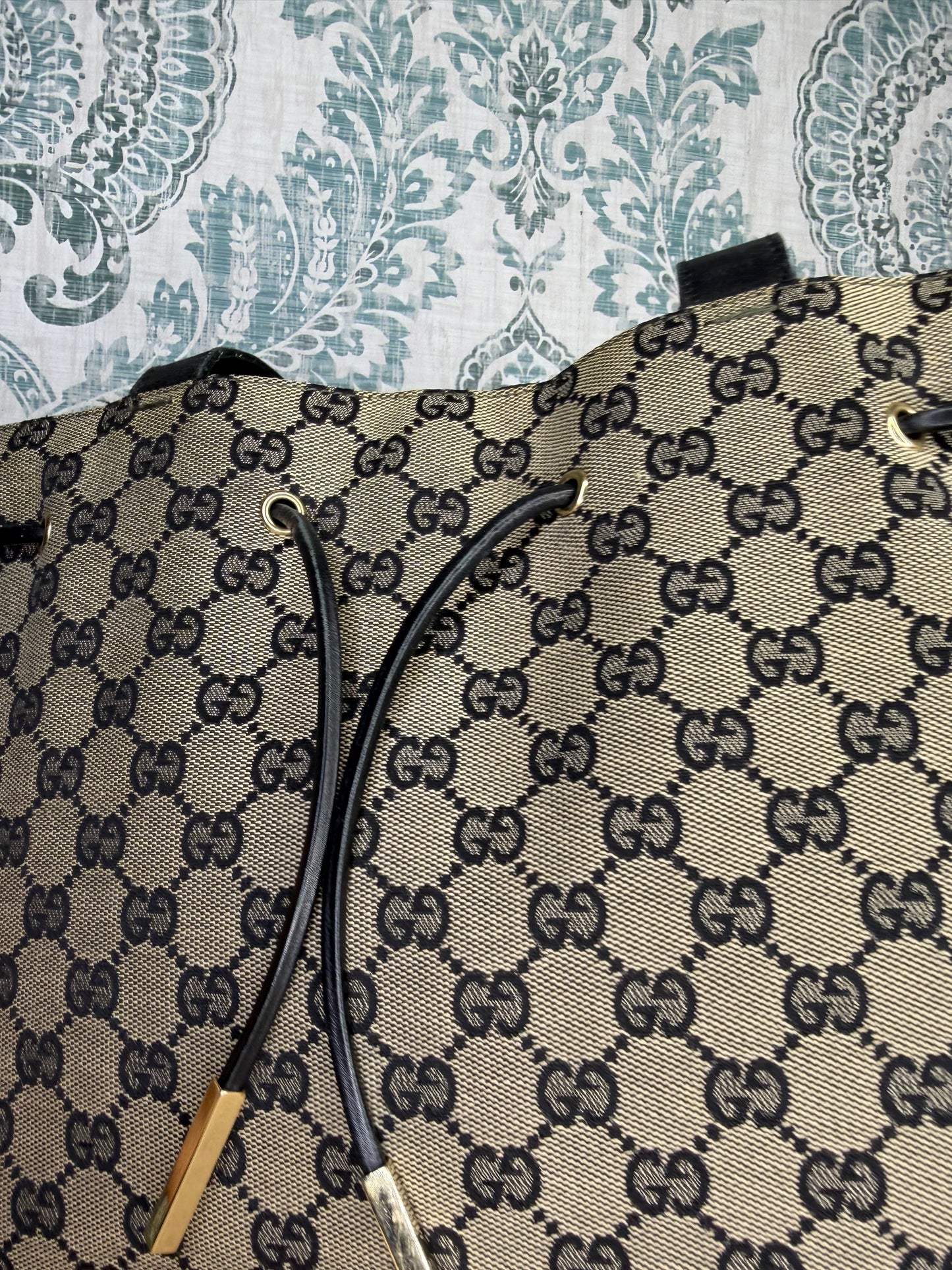 Gucci Black Canvas GG Small Tote