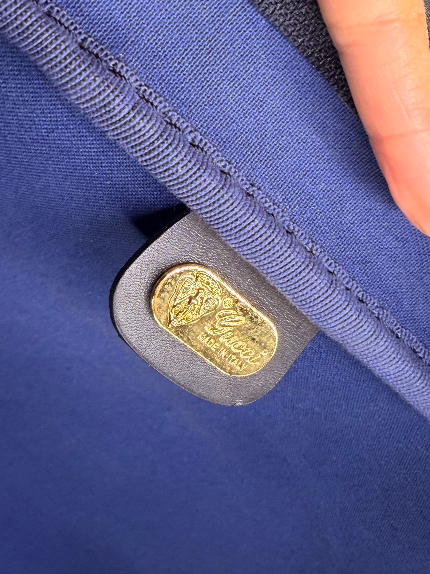 Gucci Navy Sherry Line Soft Suitcase