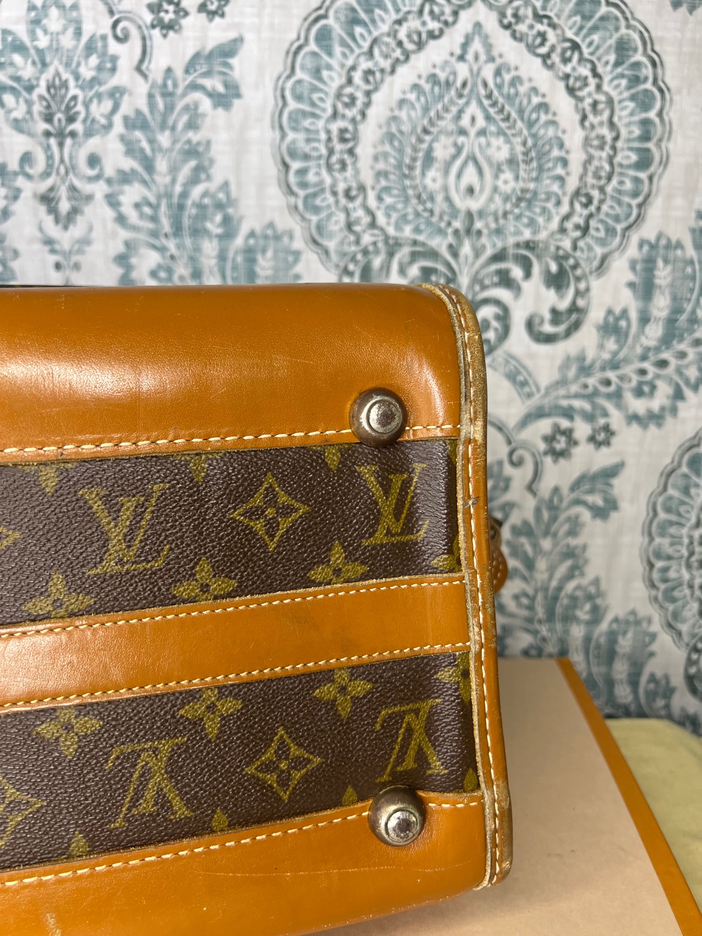 Louis Vuitton French Company Vintage Train Case / Cosmetic Case