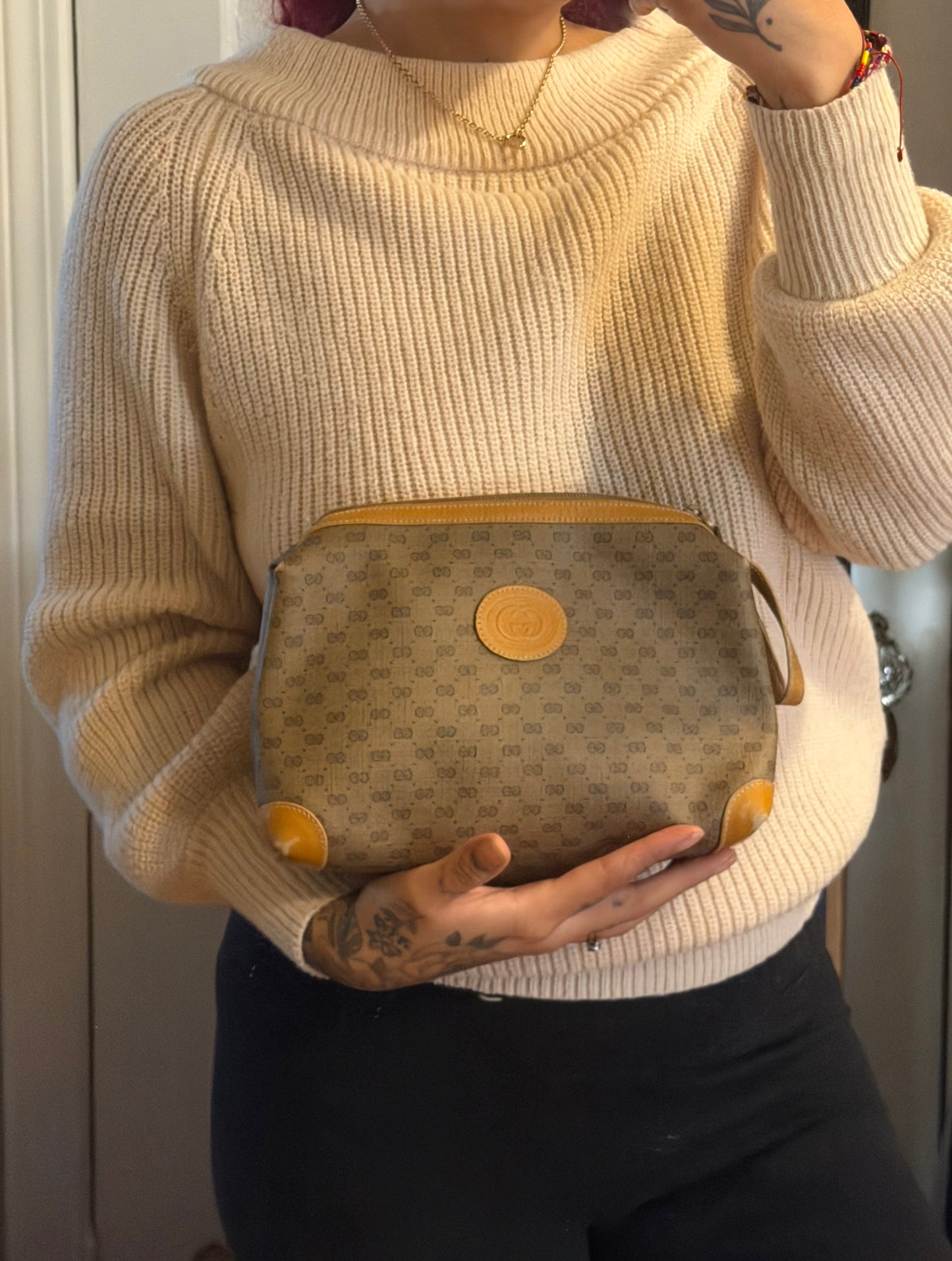 Gucci Micro GG Tan Clutch