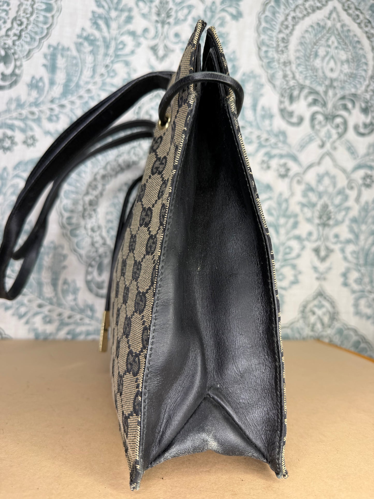 Gucci Black Canvas GG Small Tote