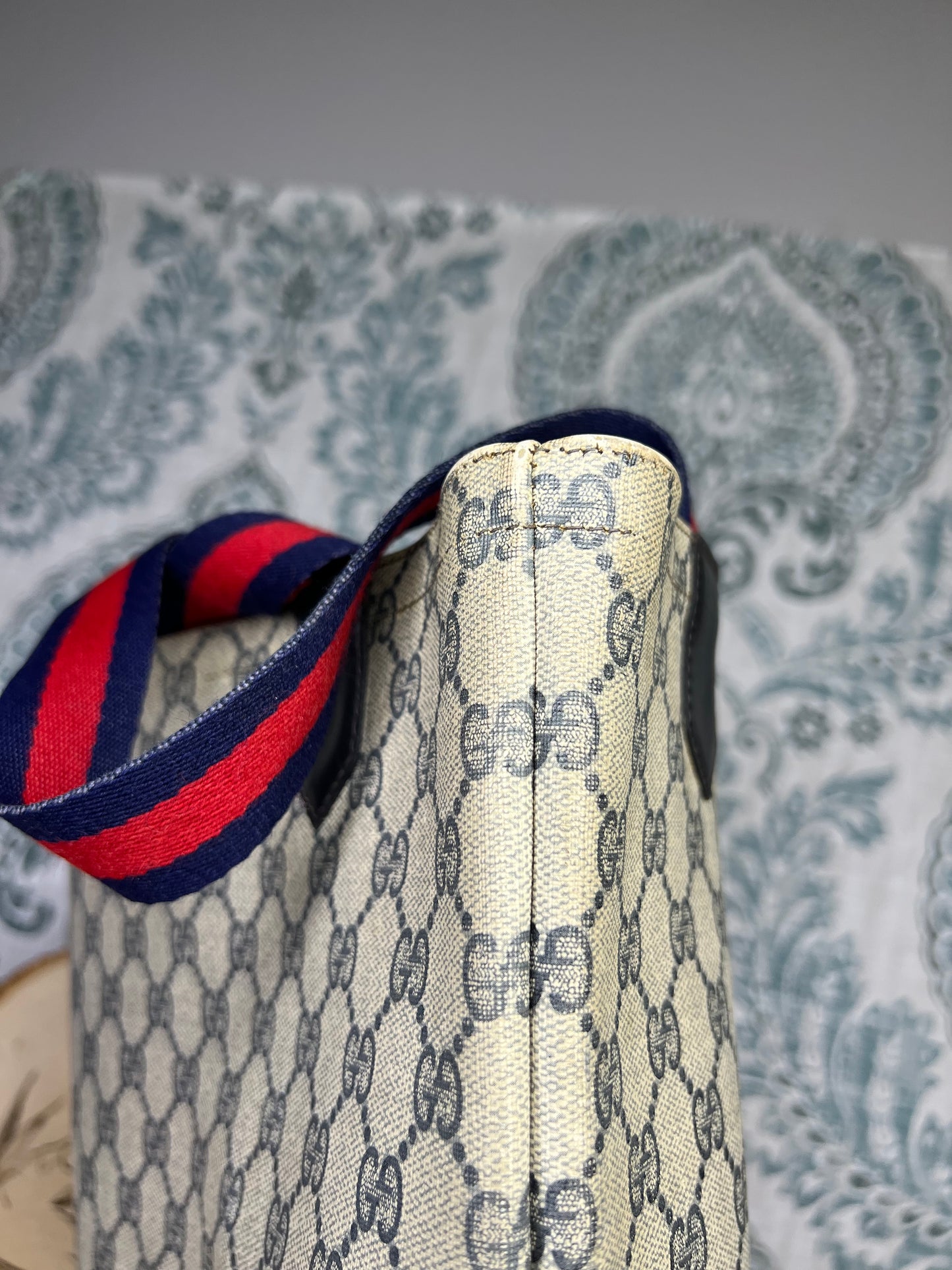Navy Gucci Supreme Tote