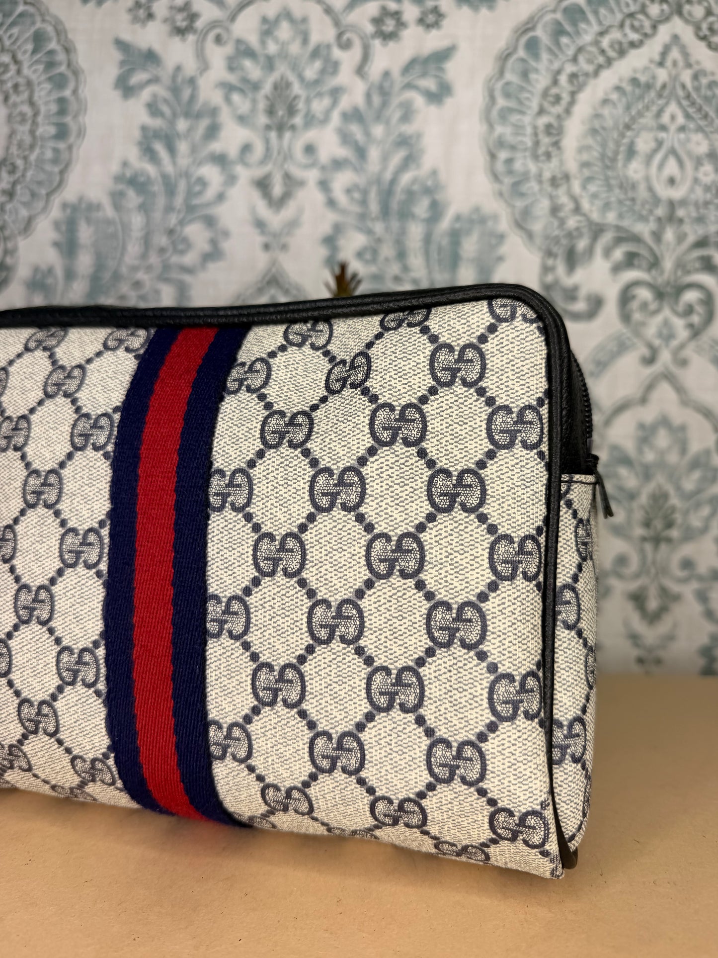 Gucci Navy Sherry Line Clutch