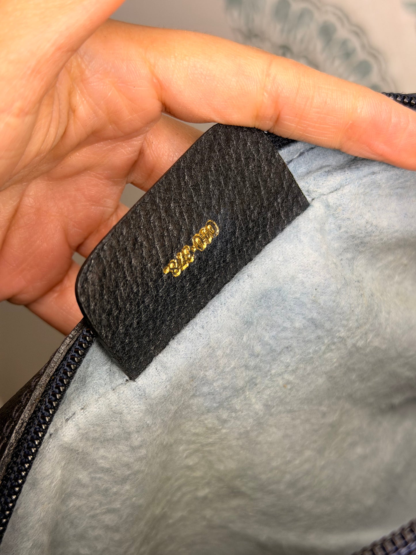 Gucci Navy Sherry Line Clutch