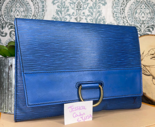 Louis Vuitton Epi Blue Iena Clutch
