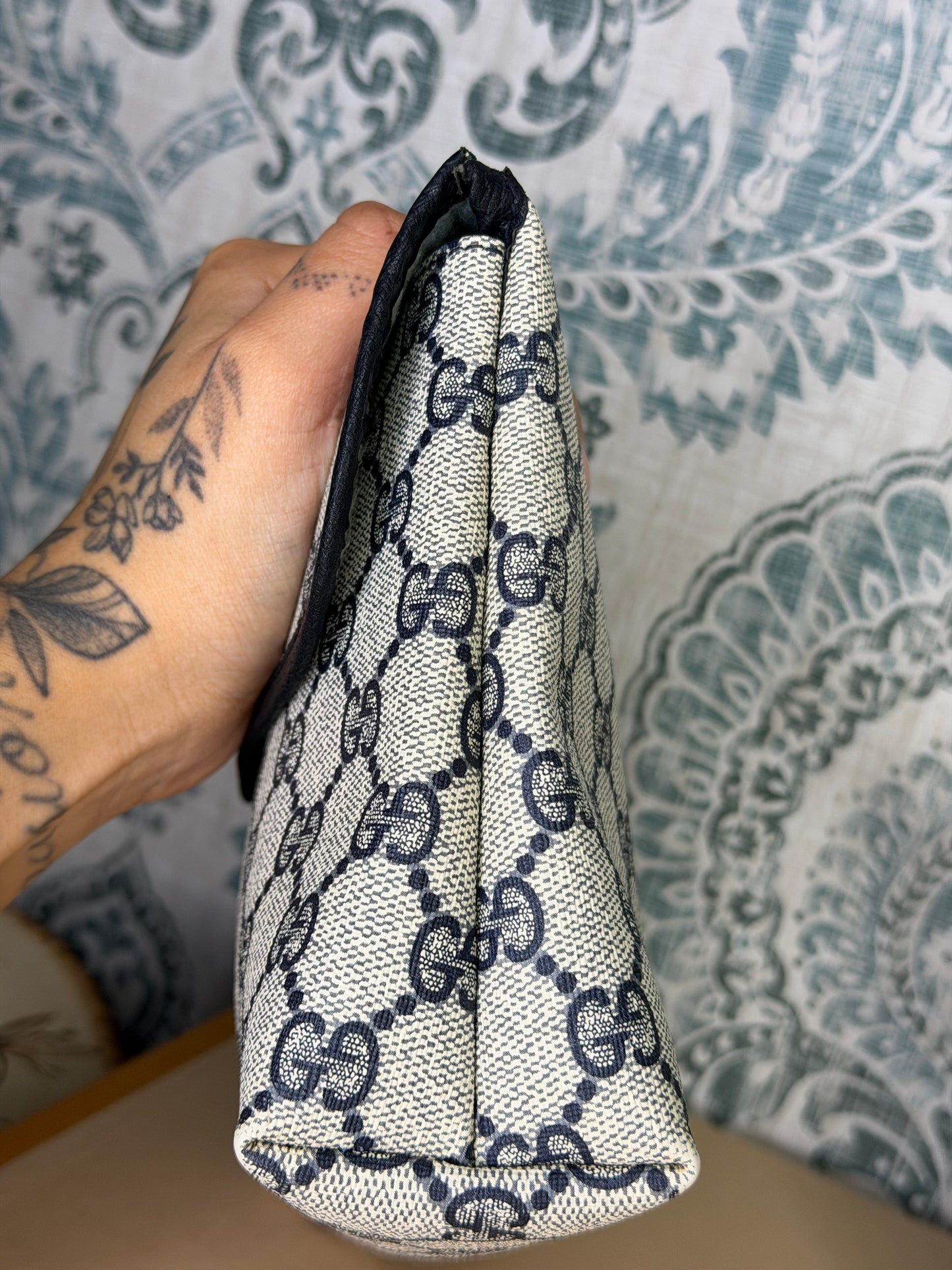 Gucci Supreme Navy Clutch