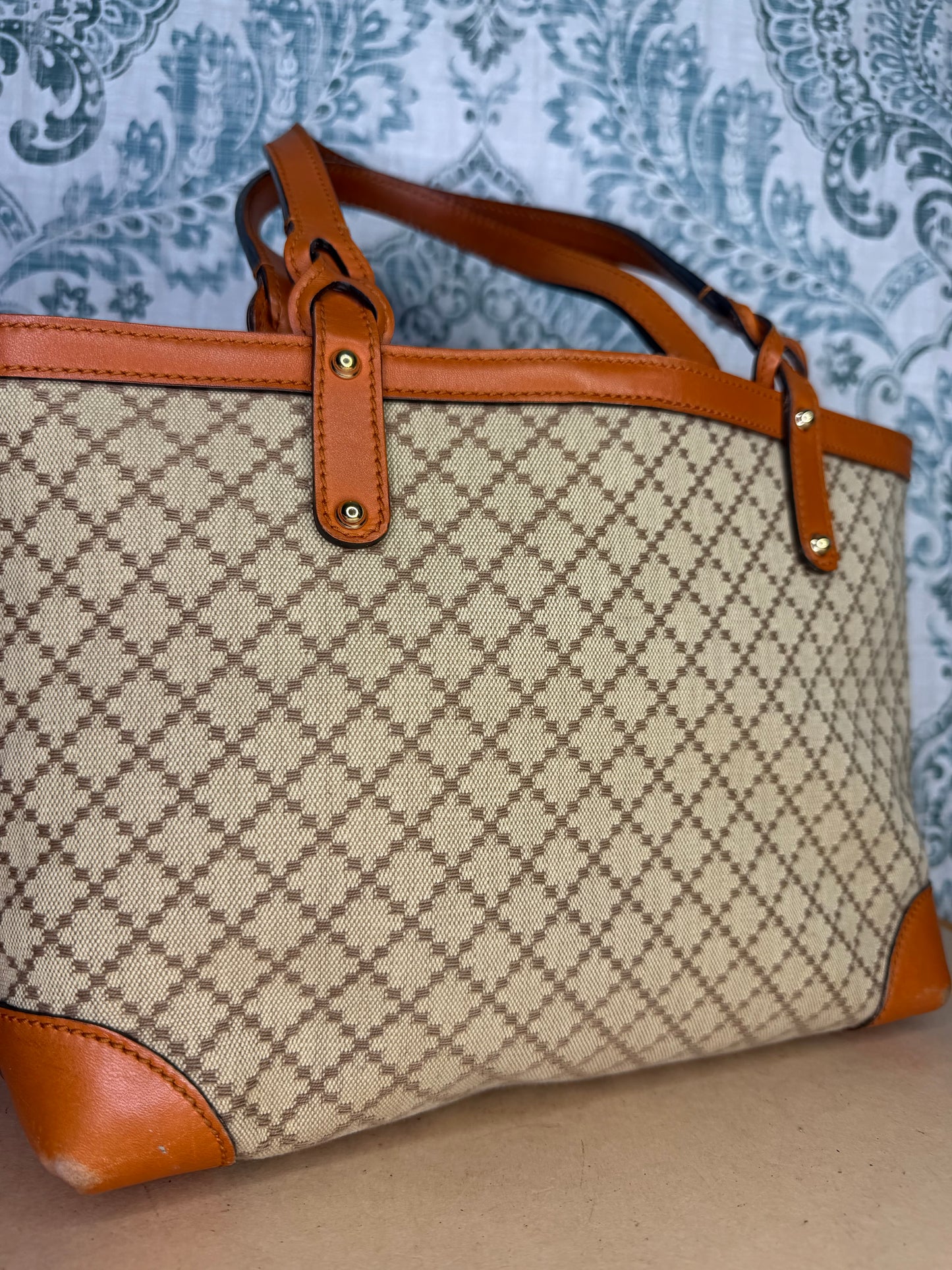 Gucci Diamante Orange Small Tote with Pouch