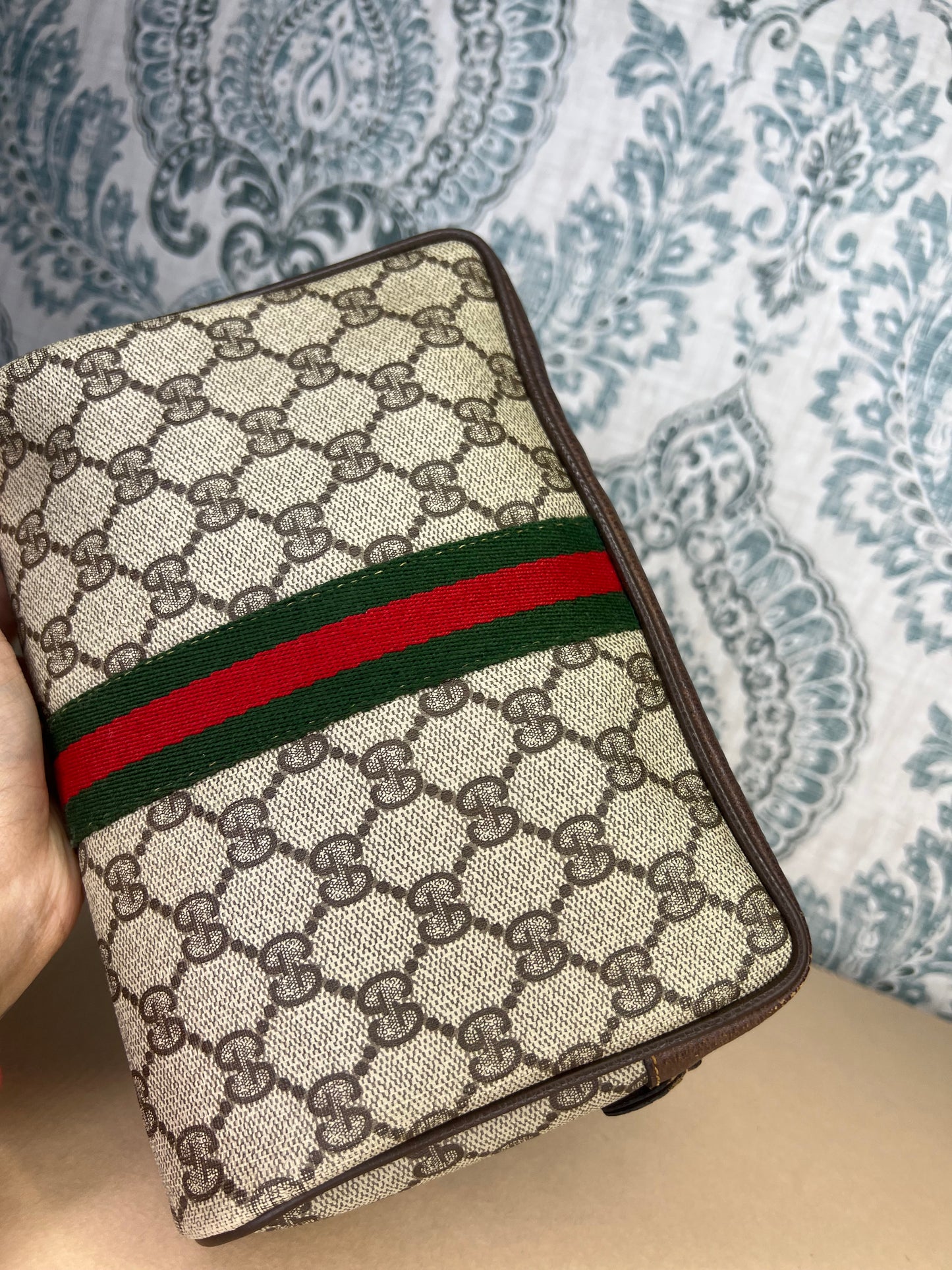 Gucci Supreme Brown Sherry Line Pouch