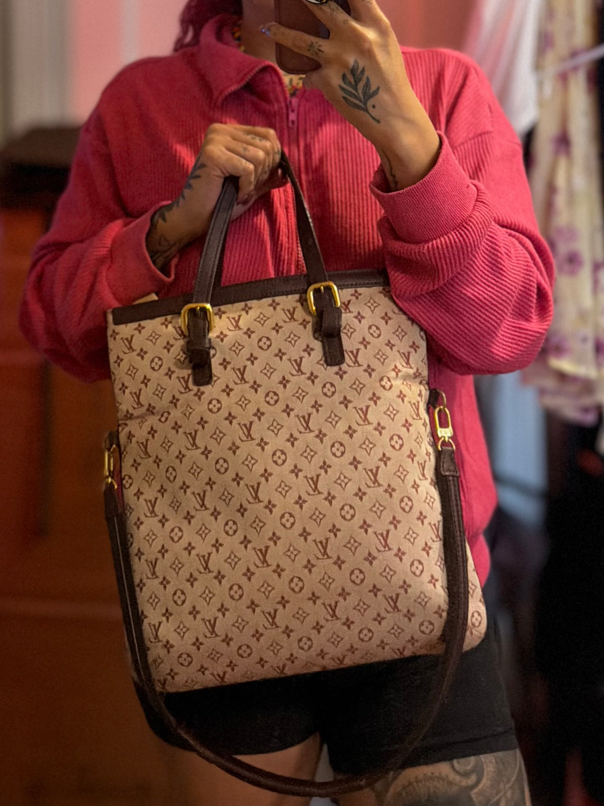 Louis Vuitton Francoise Cherry Mini Lin Shoulder Bag