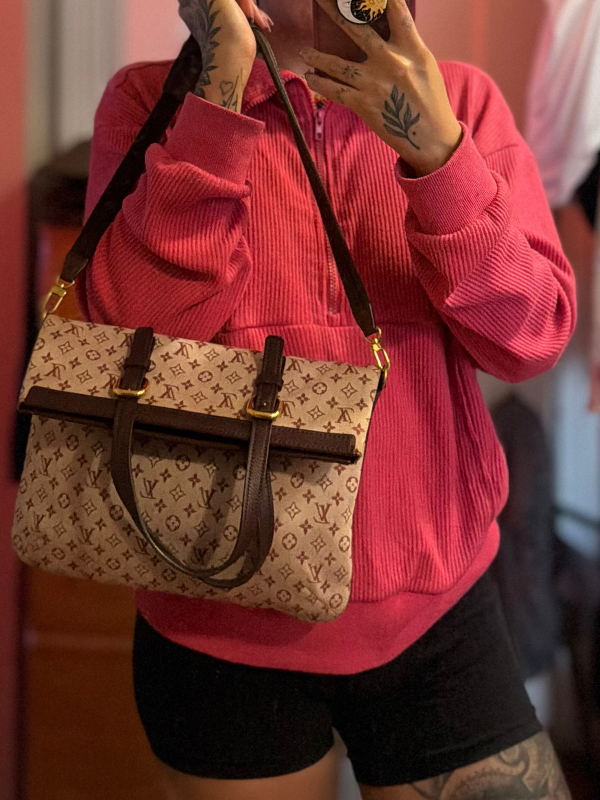 Louis Vuitton Francoise Cherry Mini Lin Shoulder Bag
