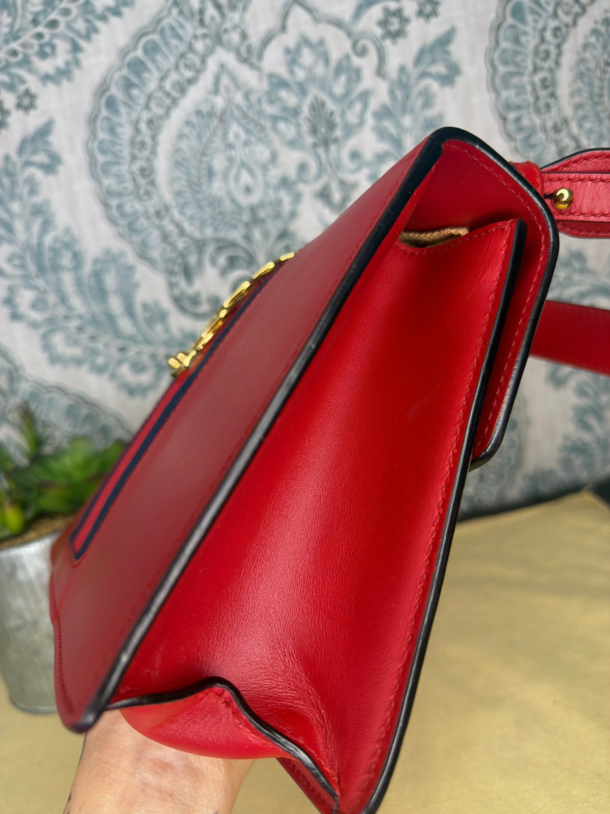 Gucci Sylvie Red Sherry Line Shoulder Bag