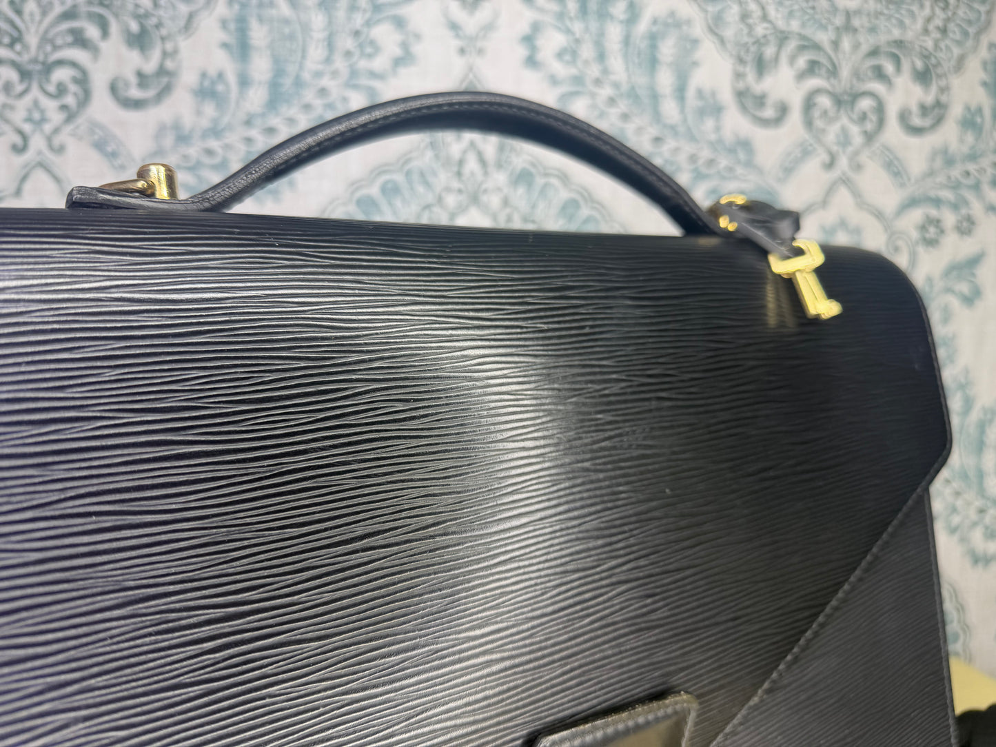 Louis Vuitton Black Epi Porte Documents Bandouliere Briefcase