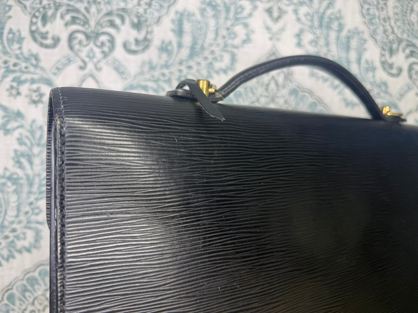 Louis Vuitton Black Epi Porte Documents Bandouliere Briefcase