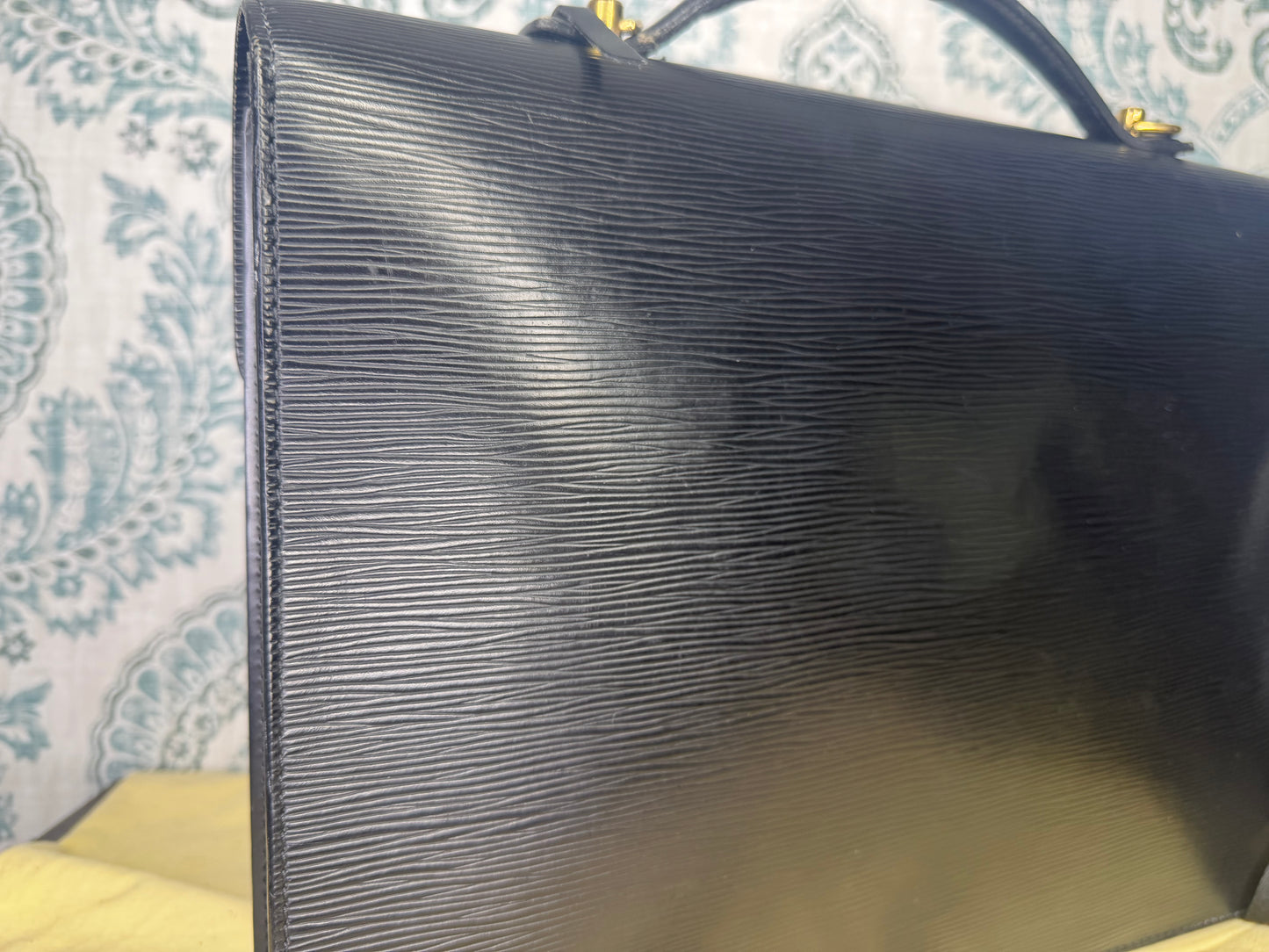 Louis Vuitton Black Epi Porte Documents Bandouliere Briefcase