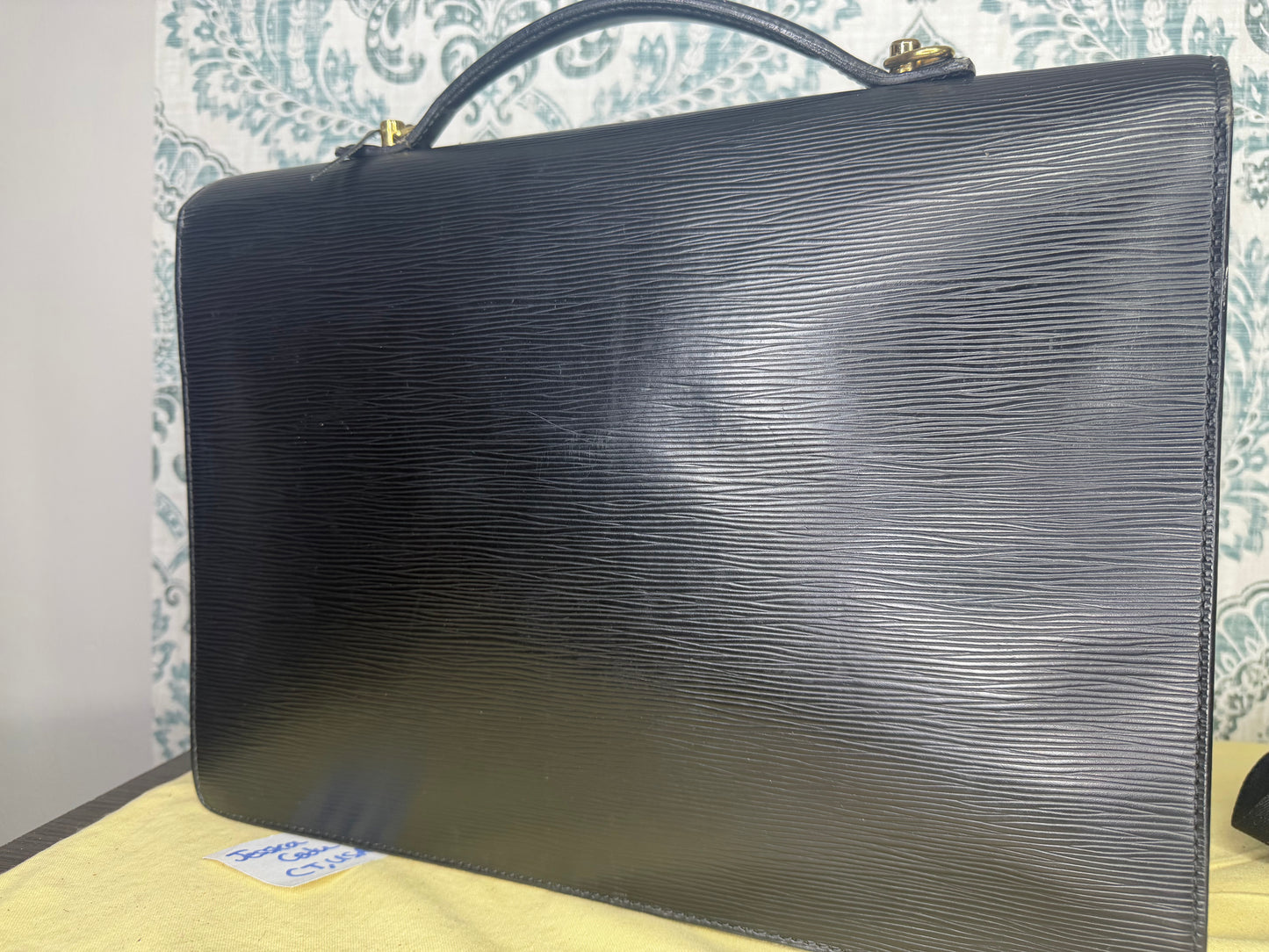 Louis Vuitton Black Epi Porte Documents Bandouliere Briefcase