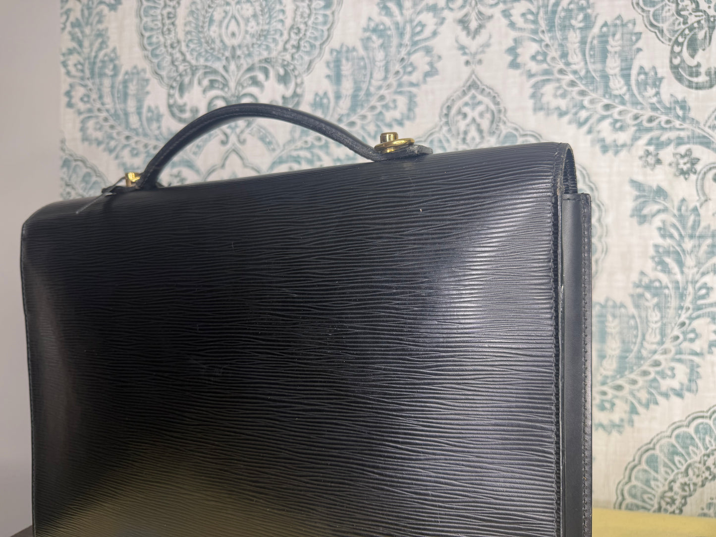 Louis Vuitton Black Epi Porte Documents Bandouliere Briefcase